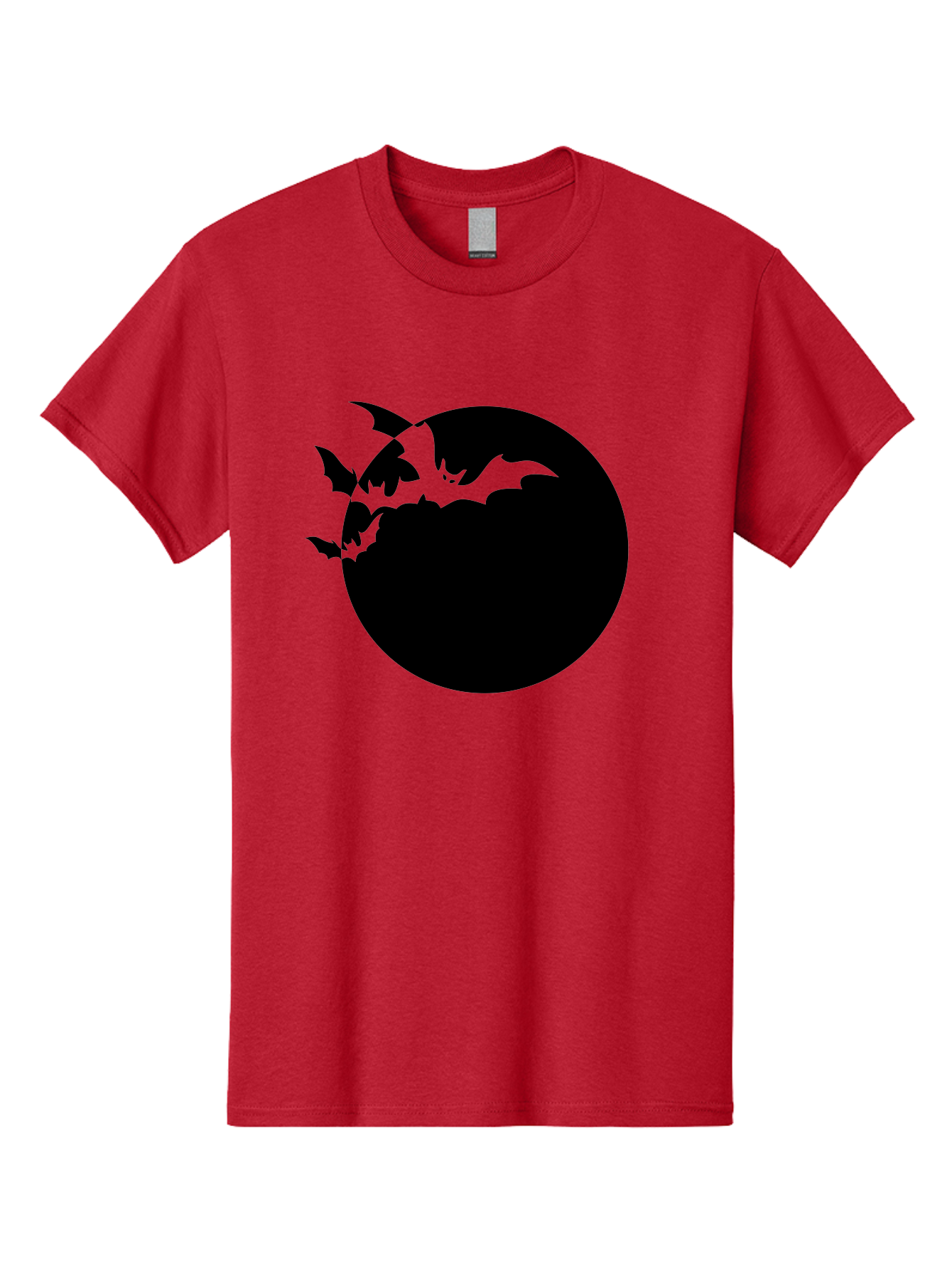 Bats-Flying-Around-Moon Men'S Graphic Tee, 100% Cotton, Comfortable Casual Summer Wear, Machine Washable, Black Bats, Flying Creatures, Dark Silhouettes, Spooky Atmosphere, Halloween Theme, Mystical Night, Winged Animals, Eerie Ambiance Aab195 25