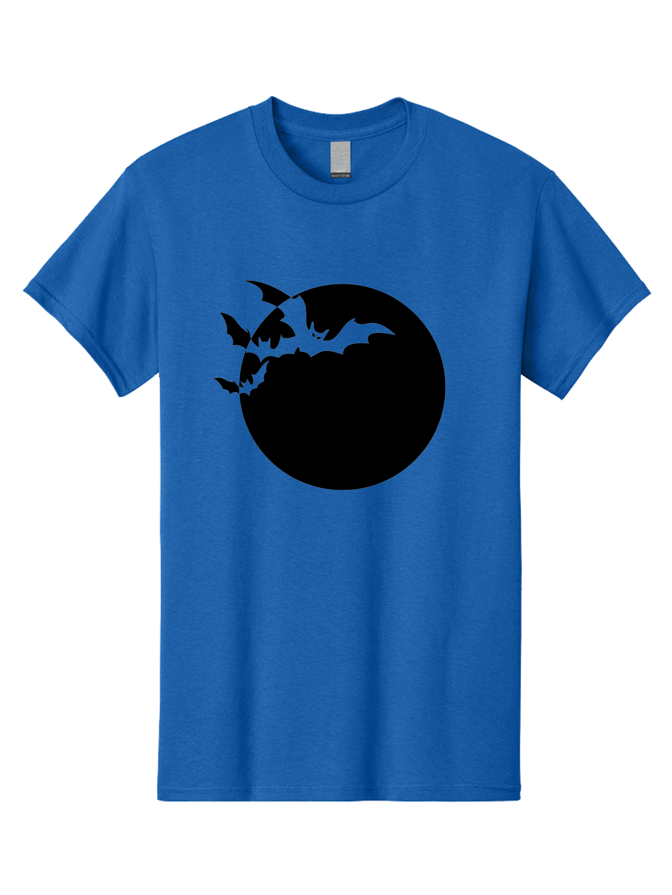 Bats-Flying-Around-Moon Men'S Graphic Tee, 100% Cotton, Comfortable Casual Summer Wear, Machine Washable, Black Bats, Flying Creatures, Dark Silhouettes, Spooky Atmosphere, Halloween Theme, Mystical Night, Winged Animals, Eerie Ambiance Aab195 17