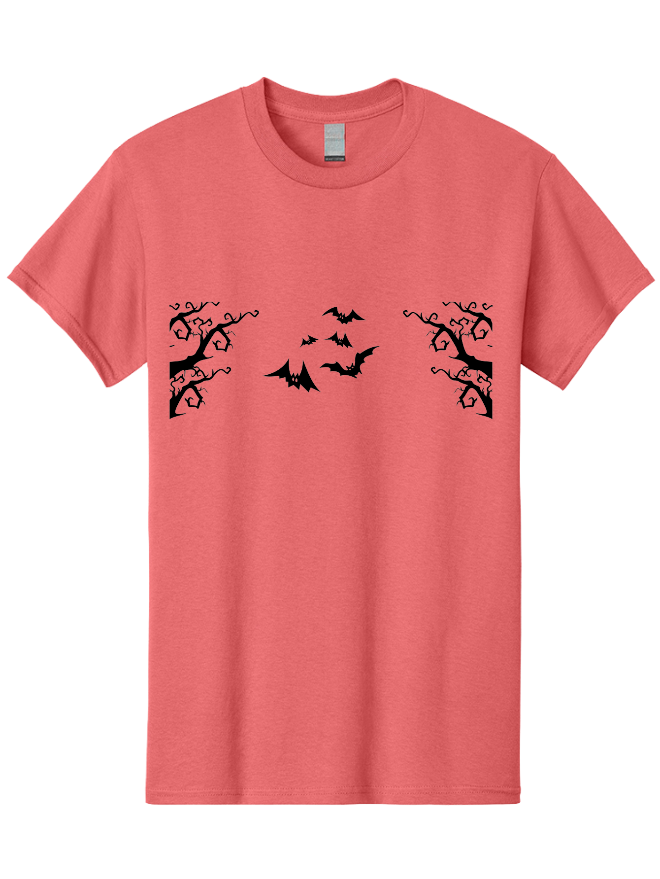 Bats-Flying-Between-Trees Men'S Graphic Tee, 100% Cotton, Comfortable Casual Summer Wear, Machine Washable, Halloween Bats, Flying Bats, Spooky Trees, Twisted Branches, Gothic Atmosphere, Dark Silhouettes, Haunted Woods, Flying Creatures Aab196 19