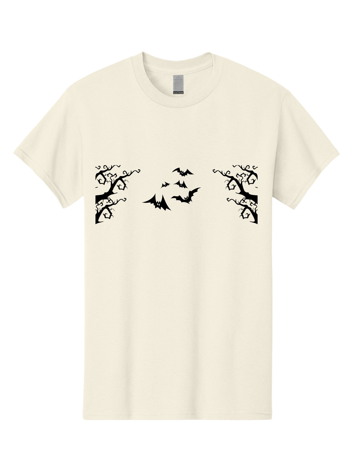 Bats-Flying-Between-Trees Men'S Graphic Tee, 100% Cotton, Comfortable Casual Summer Wear, Machine Washable, Halloween Bats, Flying Bats, Spooky Trees, Twisted Branches, Gothic Atmosphere, Dark Silhouettes, Haunted Woods, Flying Creatures Aab196 7