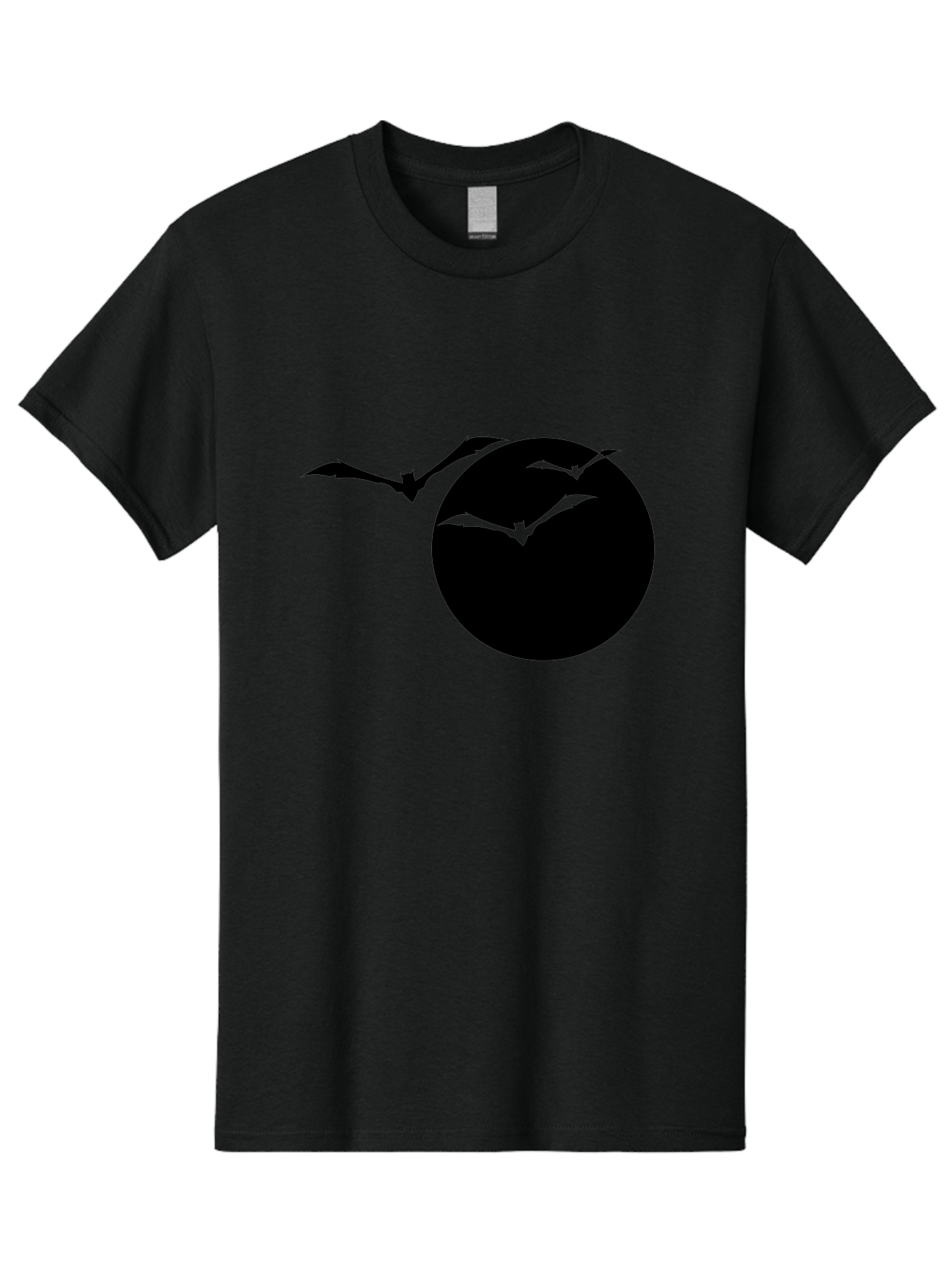 Bats-Flying Men'S Graphic Tee, 100% Cotton, Comfortable Casual Summer Wear, Machine Washable, Bats Flying Around The Moon, Spooky Atmosphere, Halloween Theme, Nighttime Scene, Mysterious Ambiance, Bats In Flight, Lunar Background, Aab197 5