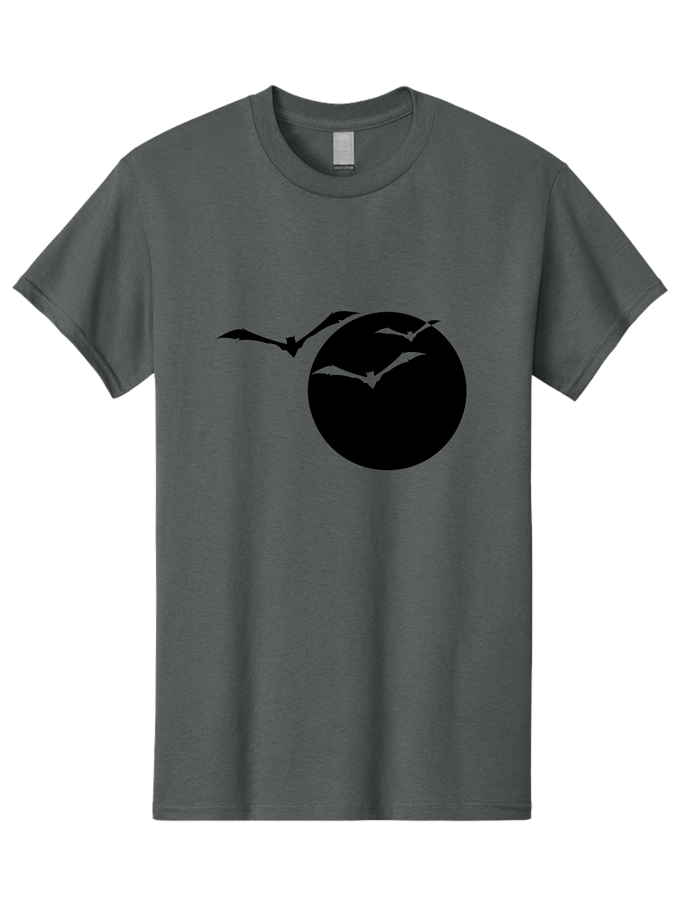 Bats-Flying Men'S Graphic Tee, 100% Cotton, Comfortable Casual Summer Wear, Machine Washable, Bats Flying Around The Moon, Spooky Atmosphere, Halloween Theme, Nighttime Scene, Mysterious Ambiance, Bats In Flight, Lunar Background, Aab197 1