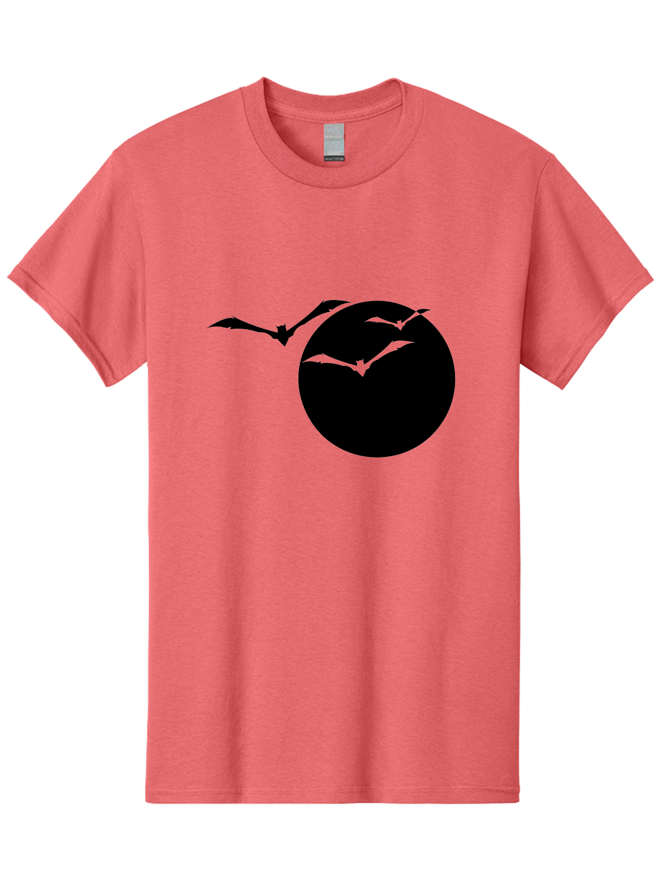 Bats-Flying Men'S Graphic Tee, 100% Cotton, Comfortable Casual Summer Wear, Machine Washable, Bats Flying Around The Moon, Spooky Atmosphere, Halloween Theme, Nighttime Scene, Mysterious Ambiance, Bats In Flight, Lunar Background, Aab197 21