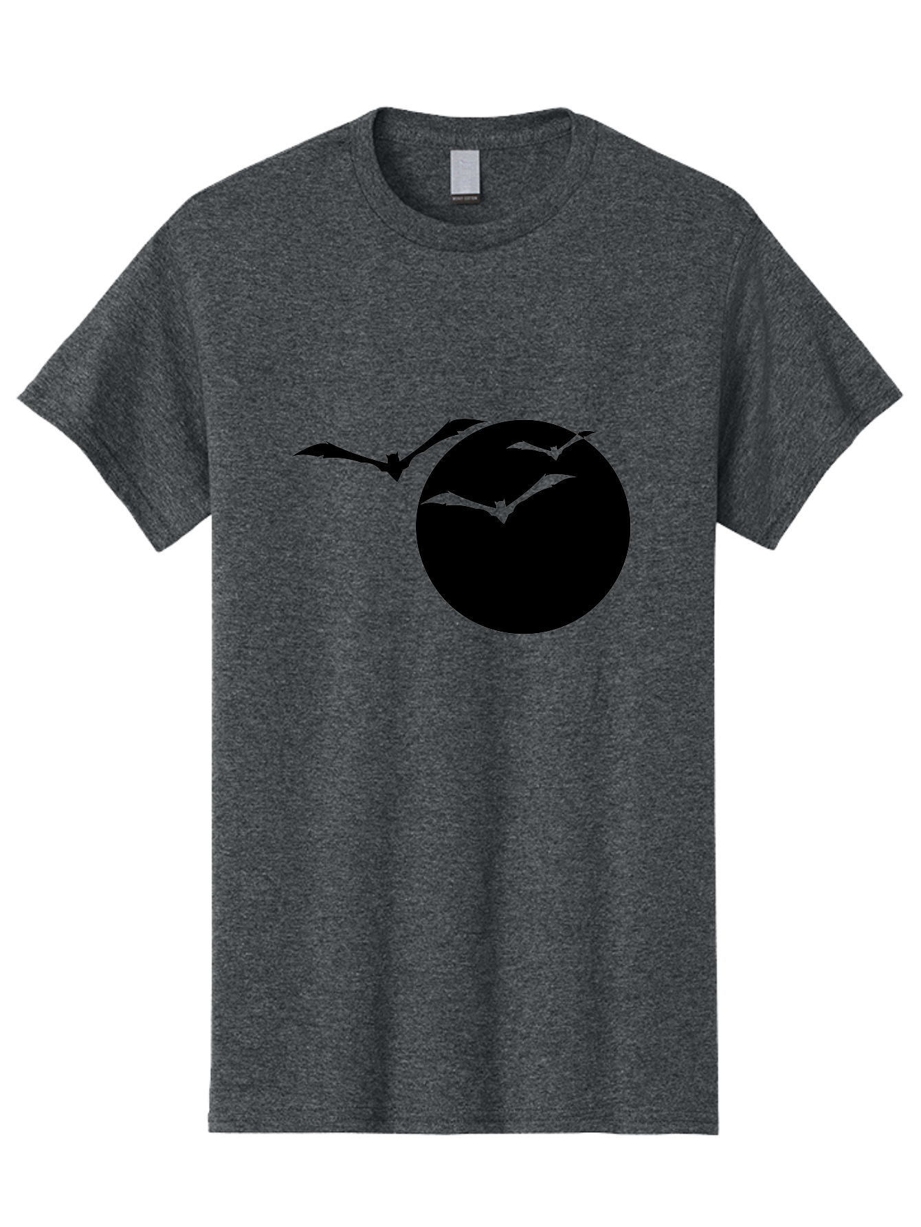 Bats-Flying Men'S Graphic Tee, 100% Cotton, Comfortable Casual Summer Wear, Machine Washable, Bats Flying Around The Moon, Spooky Atmosphere, Halloween Theme, Nighttime Scene, Mysterious Ambiance, Bats In Flight, Lunar Background, Aab197 15