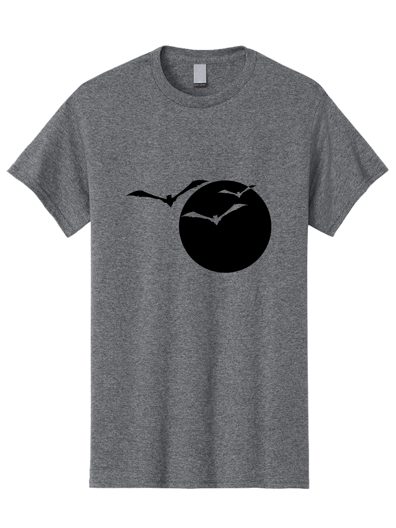 Bats-Flying Men'S Graphic Tee, 100% Cotton, Comfortable Casual Summer Wear, Machine Washable, Bats Flying Around The Moon, Spooky Atmosphere, Halloween Theme, Nighttime Scene, Mysterious Ambiance, Bats In Flight, Lunar Background, Aab197 11