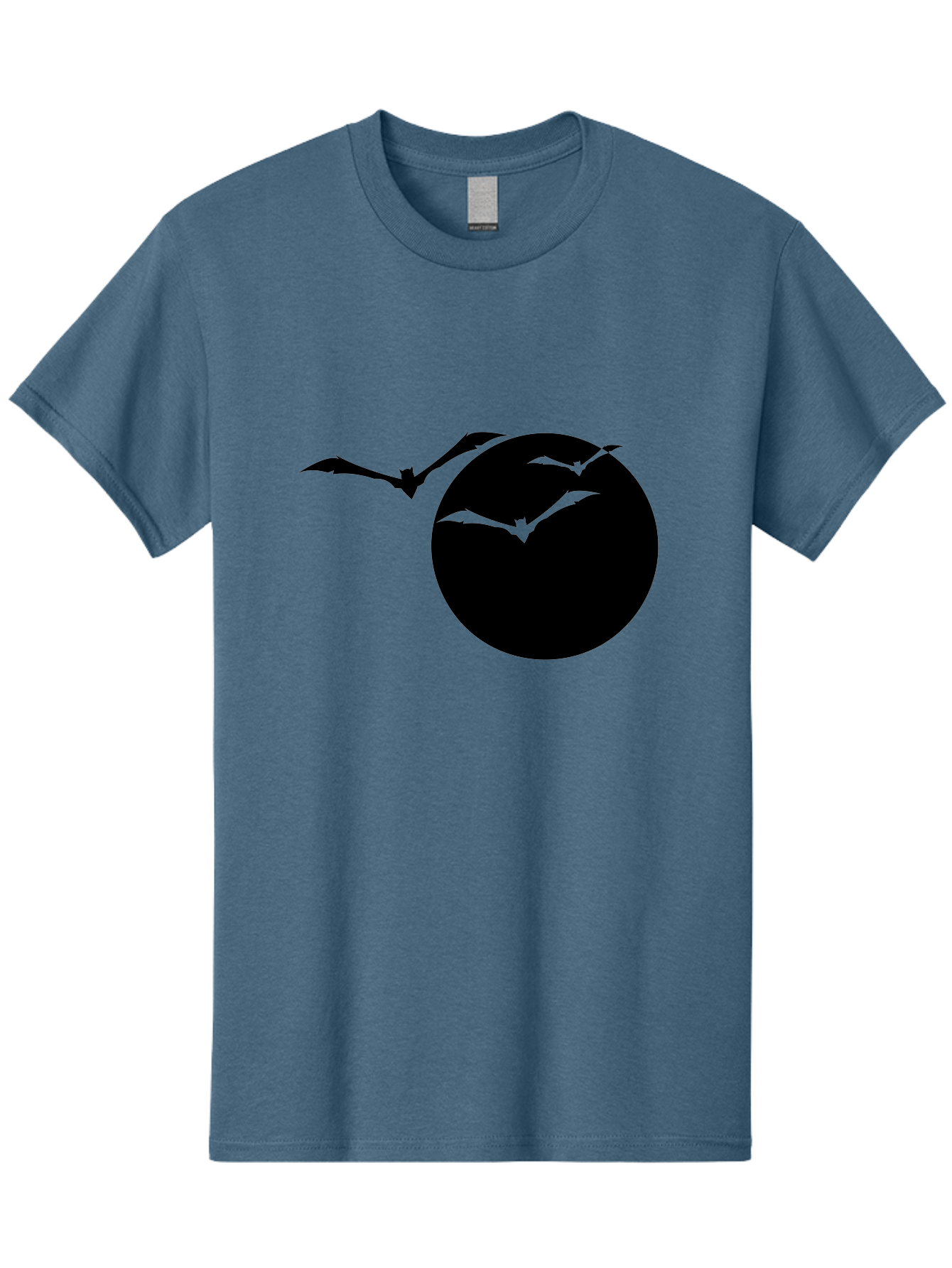 Bats-Flying Men'S Graphic Tee, 100% Cotton, Comfortable Casual Summer Wear, Machine Washable, Bats Flying Around The Moon, Spooky Atmosphere, Halloween Theme, Nighttime Scene, Mysterious Ambiance, Bats In Flight, Lunar Background, Aab197 7