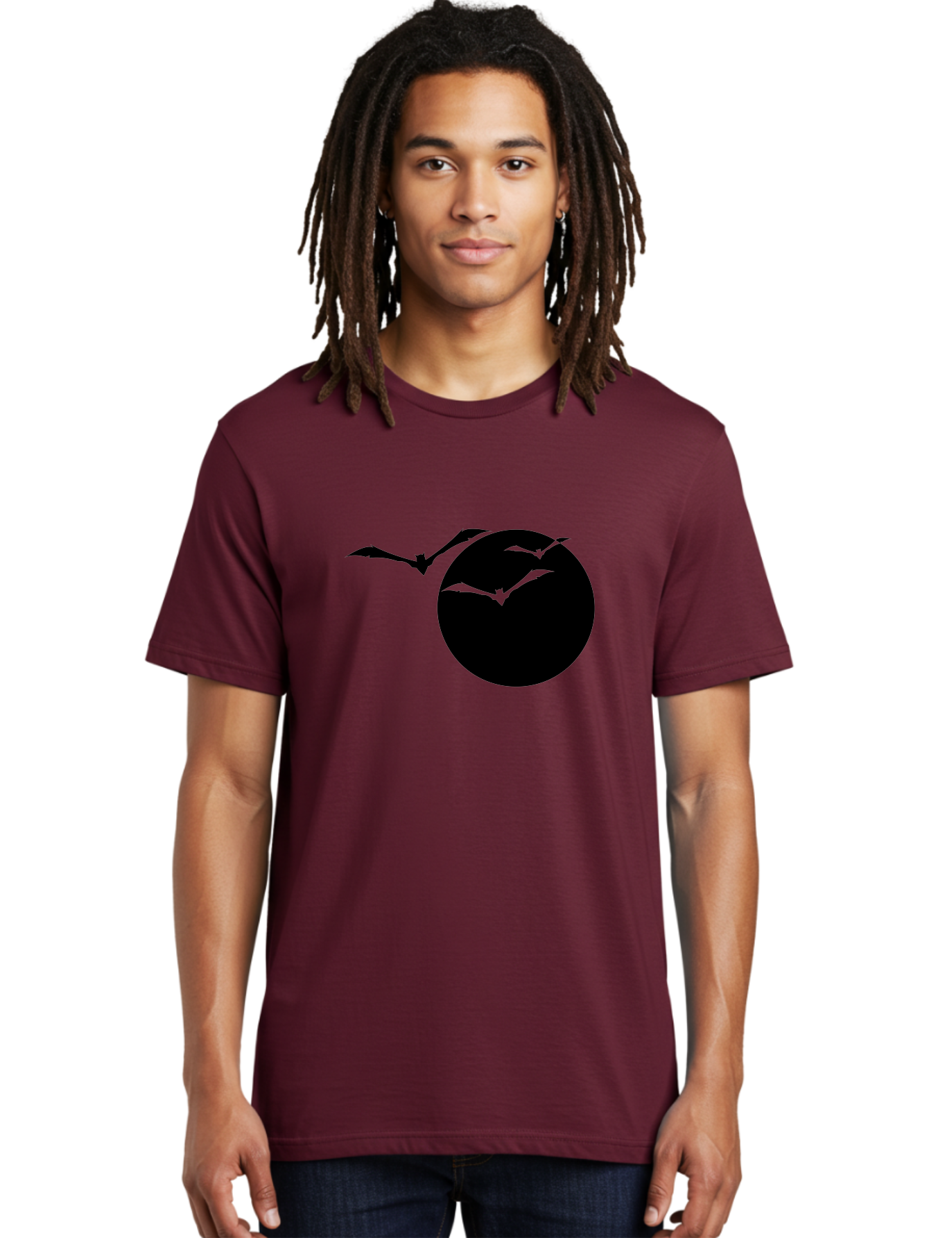 Bats-Flying Men'S Graphic Tee, 100% Cotton, Comfortable Casual Summer Wear, Machine Washable, Bats Flying Around The Moon, Spooky Atmosphere, Halloween Theme, Nighttime Scene, Mysterious Ambiance, Bats In Flight, Lunar Background, Aab197 10