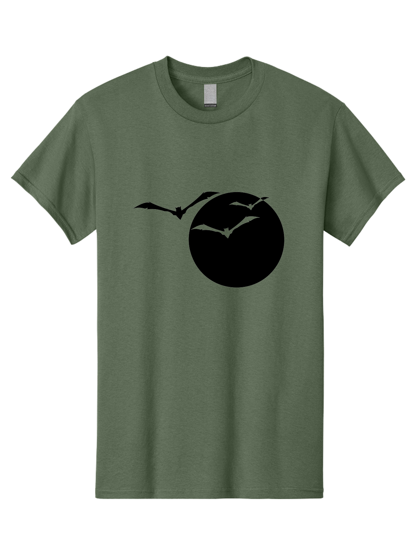 Bats-Flying Men'S Graphic Tee, 100% Cotton, Comfortable Casual Summer Wear, Machine Washable, Bats Flying Around The Moon, Spooky Atmosphere, Halloween Theme, Nighttime Scene, Mysterious Ambiance, Bats In Flight, Lunar Background, Aab197 25