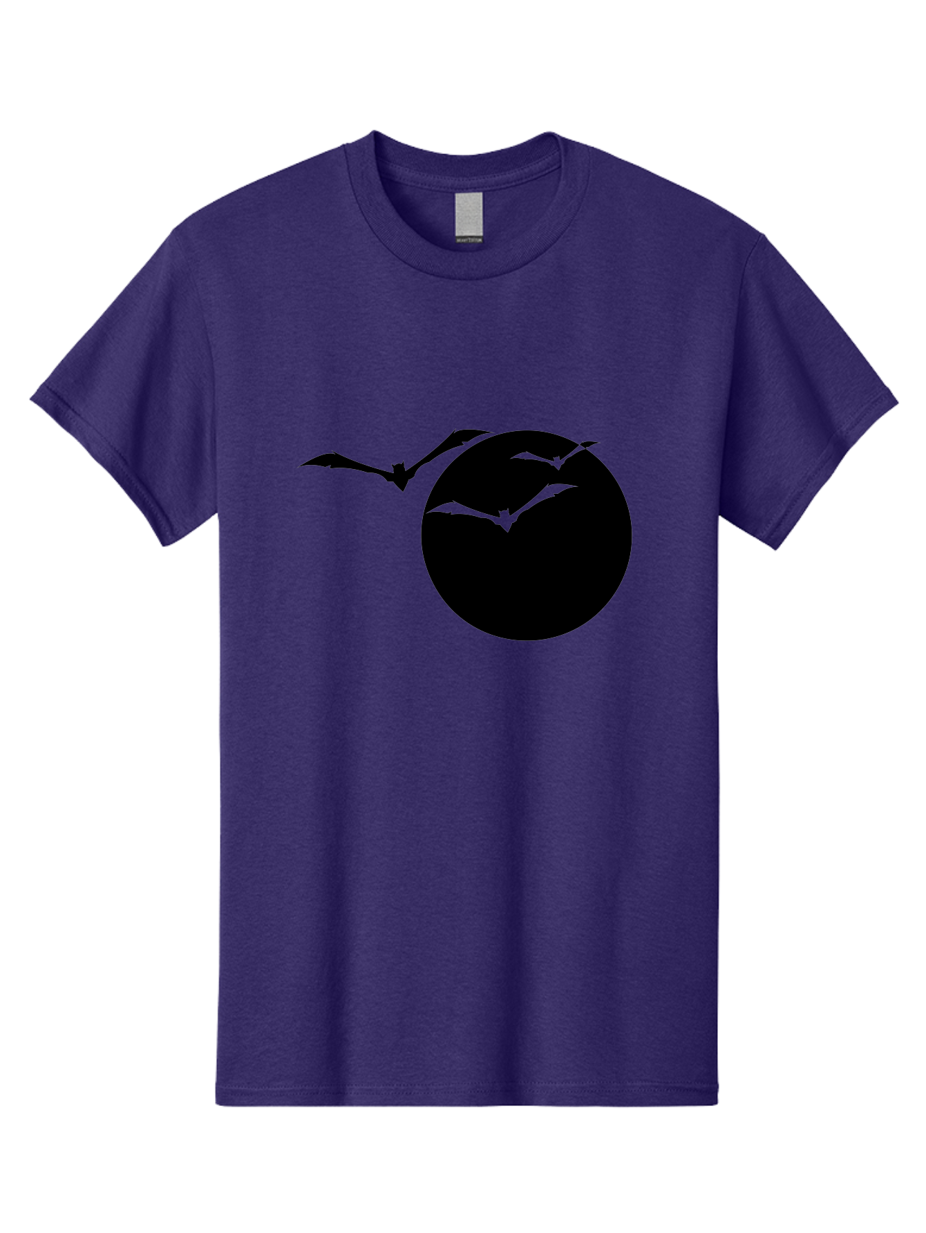 Bats-Flying Men'S Graphic Tee, 100% Cotton, Comfortable Casual Summer Wear, Machine Washable, Bats Flying Around The Moon, Spooky Atmosphere, Halloween Theme, Nighttime Scene, Mysterious Ambiance, Bats In Flight, Lunar Background, Aab197 23