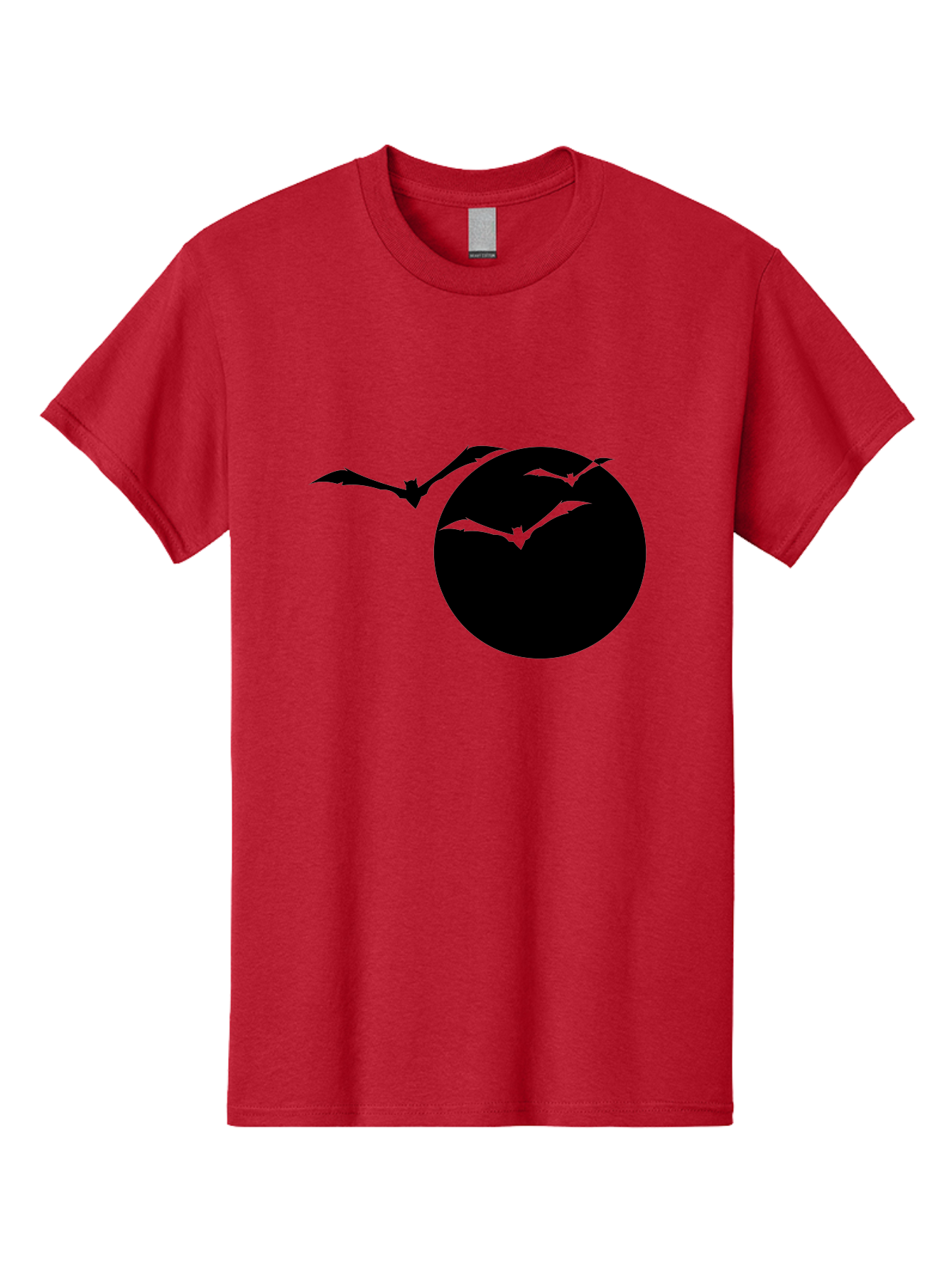 Bats-Flying Men'S Graphic Tee, 100% Cotton, Comfortable Casual Summer Wear, Machine Washable, Bats Flying Around The Moon, Spooky Atmosphere, Halloween Theme, Nighttime Scene, Mysterious Ambiance, Bats In Flight, Lunar Background, Aab197 3