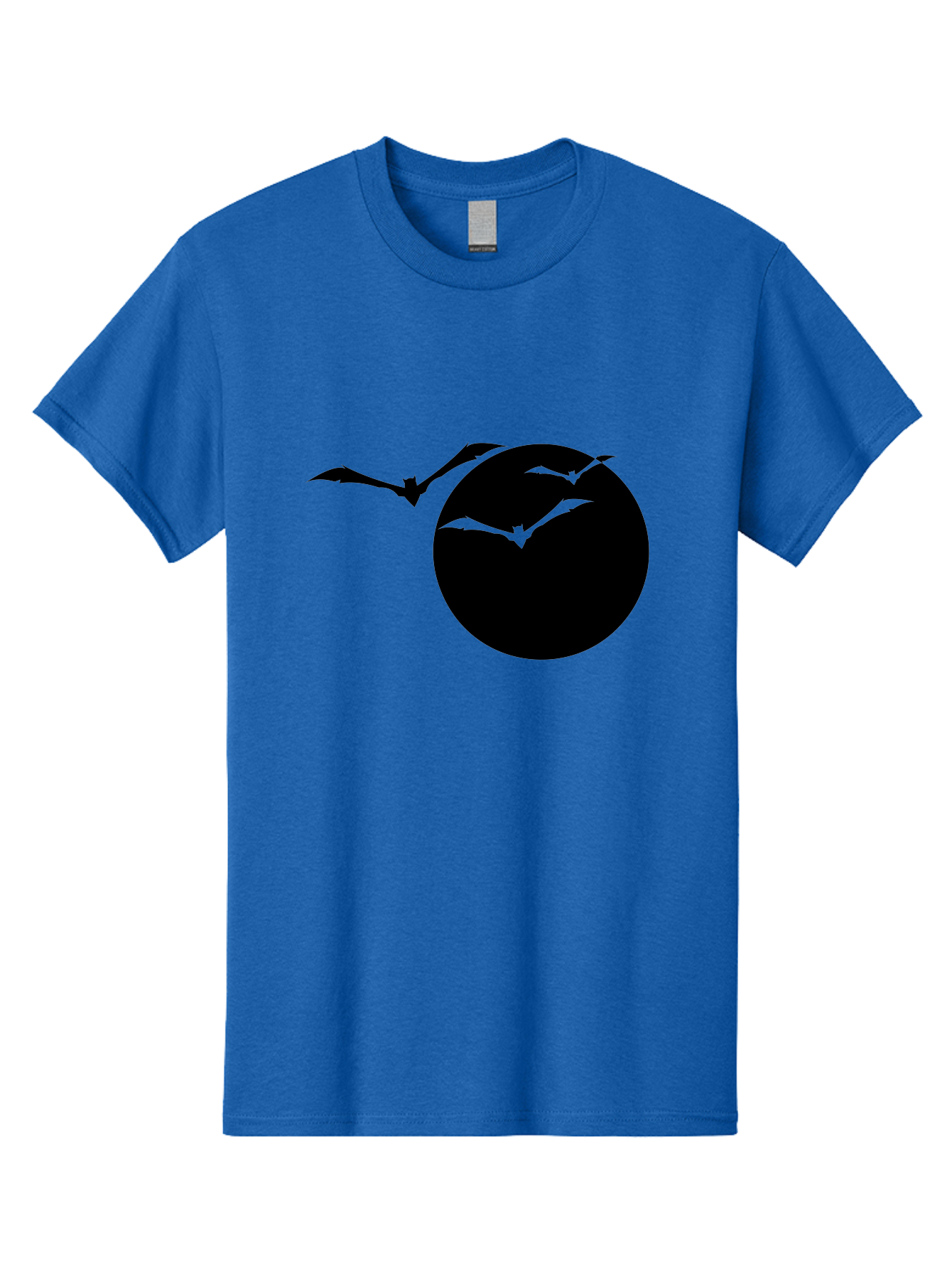 Bats-Flying Men'S Graphic Tee, 100% Cotton, Comfortable Casual Summer Wear, Machine Washable, Bats Flying Around The Moon, Spooky Atmosphere, Halloween Theme, Nighttime Scene, Mysterious Ambiance, Bats In Flight, Lunar Background, Aab197 13