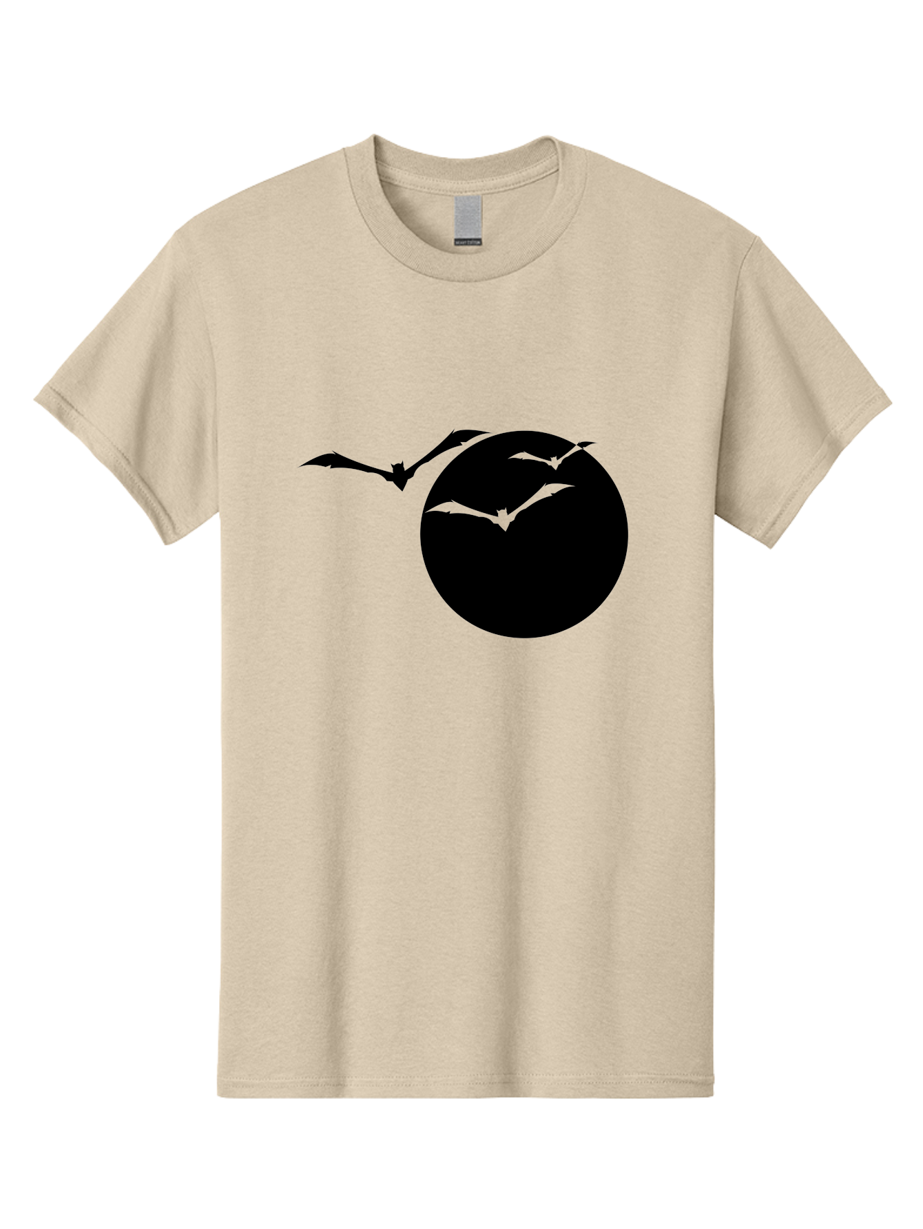 Bats-Flying Men'S Graphic Tee, 100% Cotton, Comfortable Casual Summer Wear, Machine Washable, Bats Flying Around The Moon, Spooky Atmosphere, Halloween Theme, Nighttime Scene, Mysterious Ambiance, Bats In Flight, Lunar Background, Aab197 27