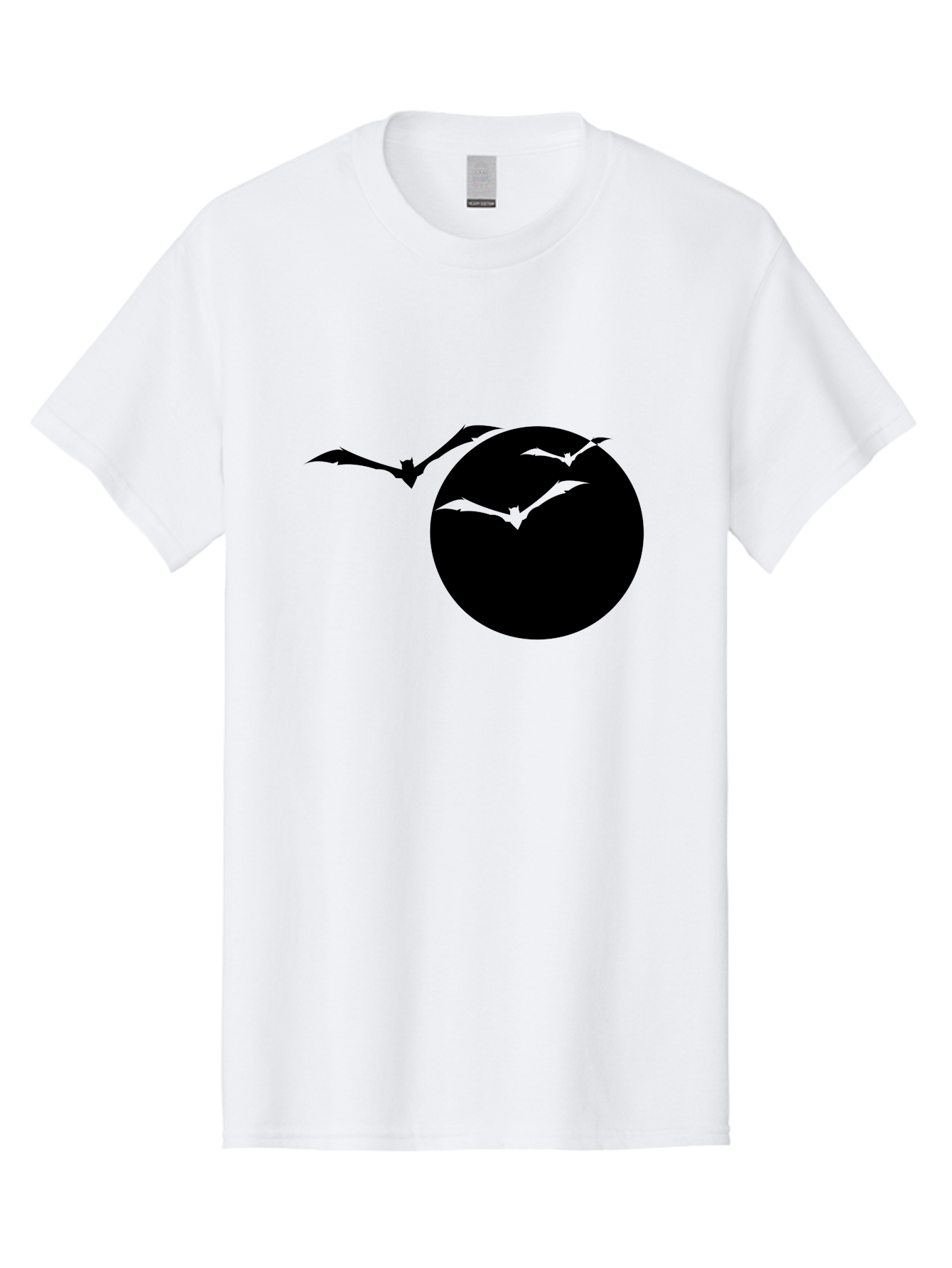 Bats-Flying Men'S Graphic Tee, 100% Cotton, Comfortable Casual Summer Wear, Machine Washable, Bats Flying Around The Moon, Spooky Atmosphere, Halloween Theme, Nighttime Scene, Mysterious Ambiance, Bats In Flight, Lunar Background, Aab197 19
