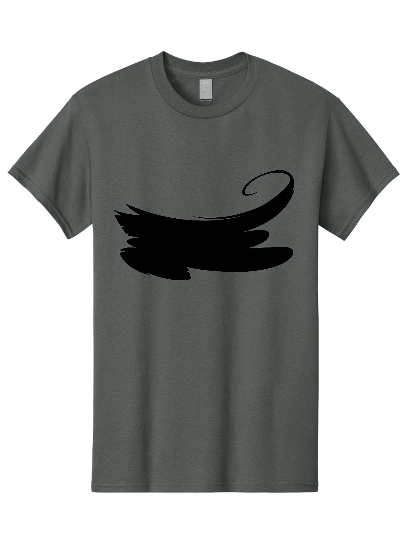 Bird-Silhouette Men'S Graphic Tee, 100% Cotton, Comfortable Casual Summer Wear, Machine Washable, Stylized Wing, Abstract Design, Minimalist Art, Black Silhouette, Freedom Symbol, Elegance, Simple Graphics, Symbolic Representation Aab200 25