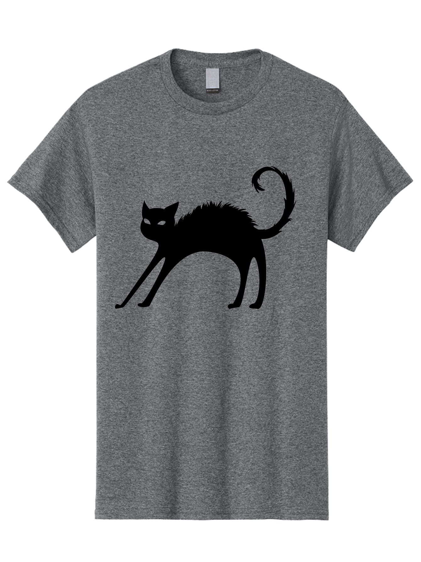 Black-Cat-Silhouette-1 Men'S Graphic Tee, 100% Cotton, Comfortable Casual Summer Wear, Machine Washable, Black Cat Silhouette, Spooky Cat, Halloween Symbol, Mysterious Animal, Glowing Eyes, Feline Silhouette, Mystical Creature, Aab202 9