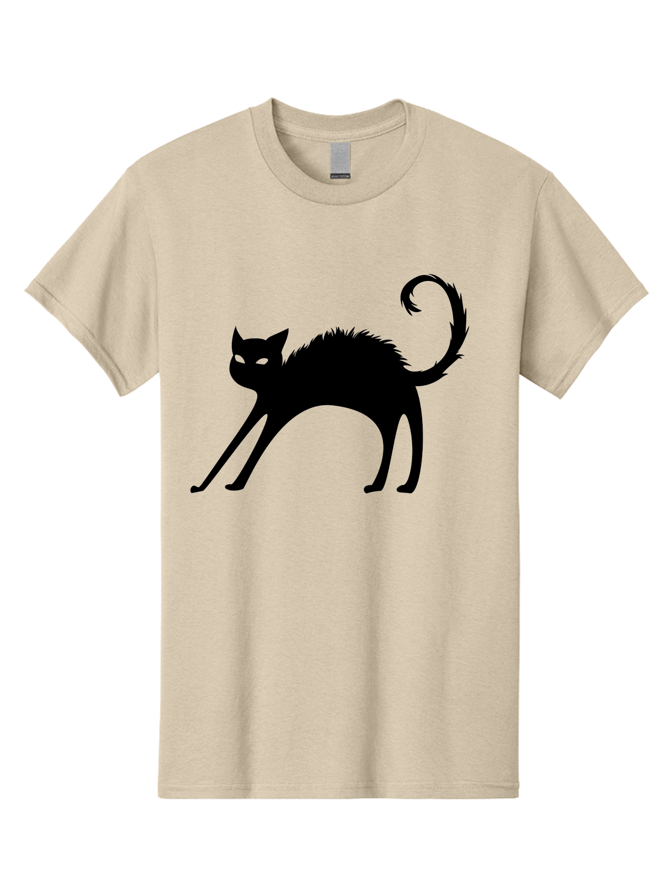 Black-Cat-Silhouette-1 Men'S Graphic Tee, 100% Cotton, Comfortable Casual Summer Wear, Machine Washable, Black Cat Silhouette, Spooky Cat, Halloween Symbol, Mysterious Animal, Glowing Eyes, Feline Silhouette, Mystical Creature, Aab202 11