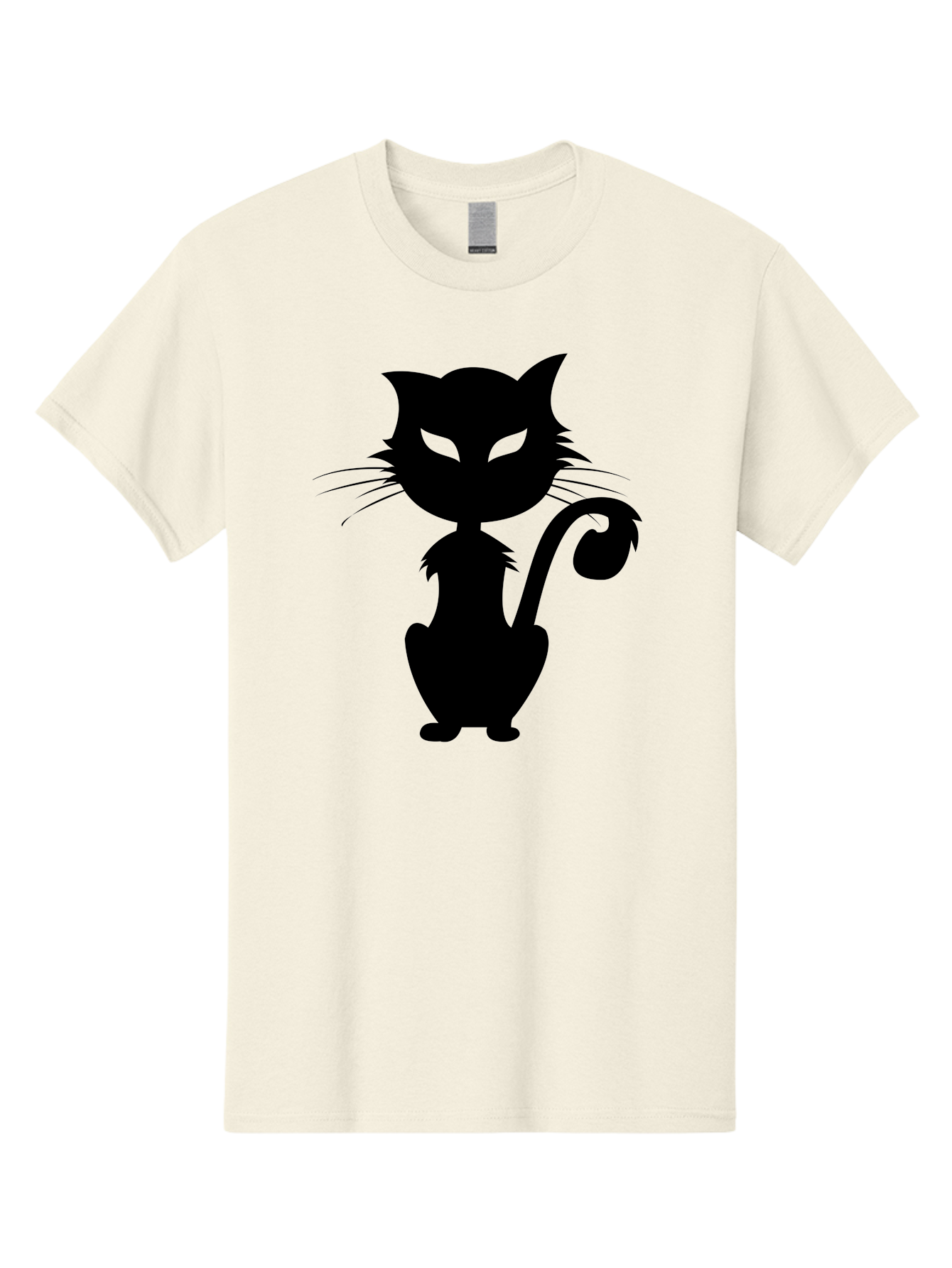 Black-Cat-Silhouette-2 Men'S Graphic Tee, 100% Cotton, Comfortable Casual Summer Wear, Machine Washable, Black Cat, Cat Silhouette, Feline Figure, Glowing Green Eyes, Mystical Cat, Cat Graphic, Spooky Cat, Mysterious Animal, Halloween Icon Aab203 9
