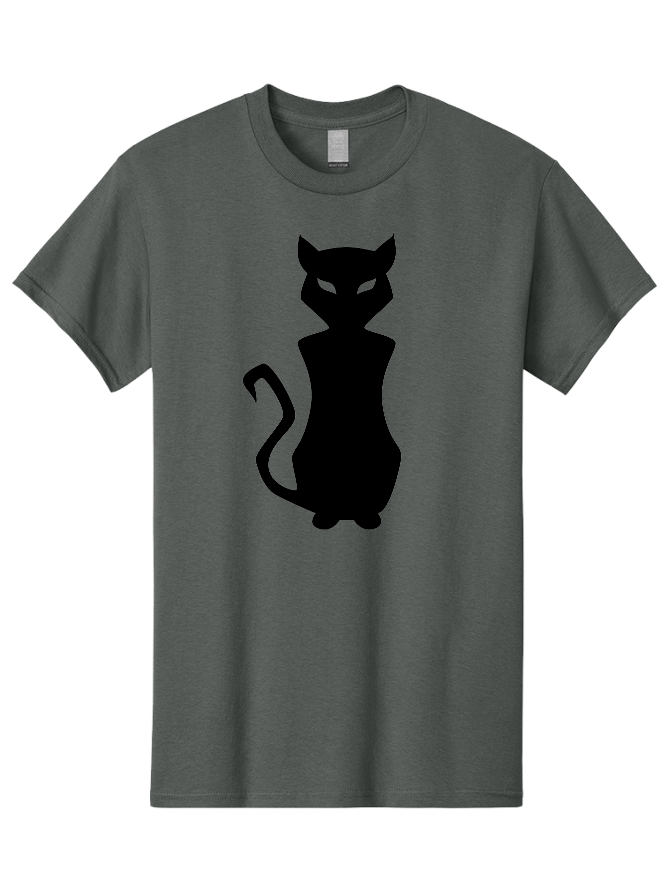 Cat-Silhouette Men'S Graphic Tee, 100% Cotton, Comfortable Casual Summer Wear, Machine Washable, Black Cat Silhouette, Glowy Eyes, Cat'S Paw On Face, Feline Figure, Mysterious Animal, Sleek Design, Glowing Green Eyes, Cat Shape Aab209 11