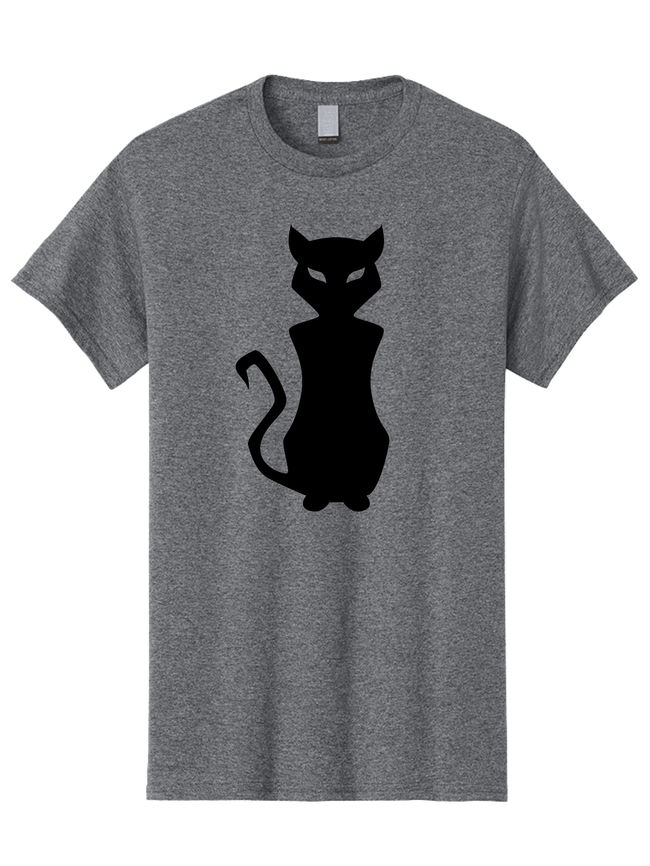 Cat-Silhouette Men'S Graphic Tee, 100% Cotton, Comfortable Casual Summer Wear, Machine Washable, Black Cat Silhouette, Glowy Eyes, Cat'S Paw On Face, Feline Figure, Mysterious Animal, Sleek Design, Glowing Green Eyes, Cat Shape Aab209 15