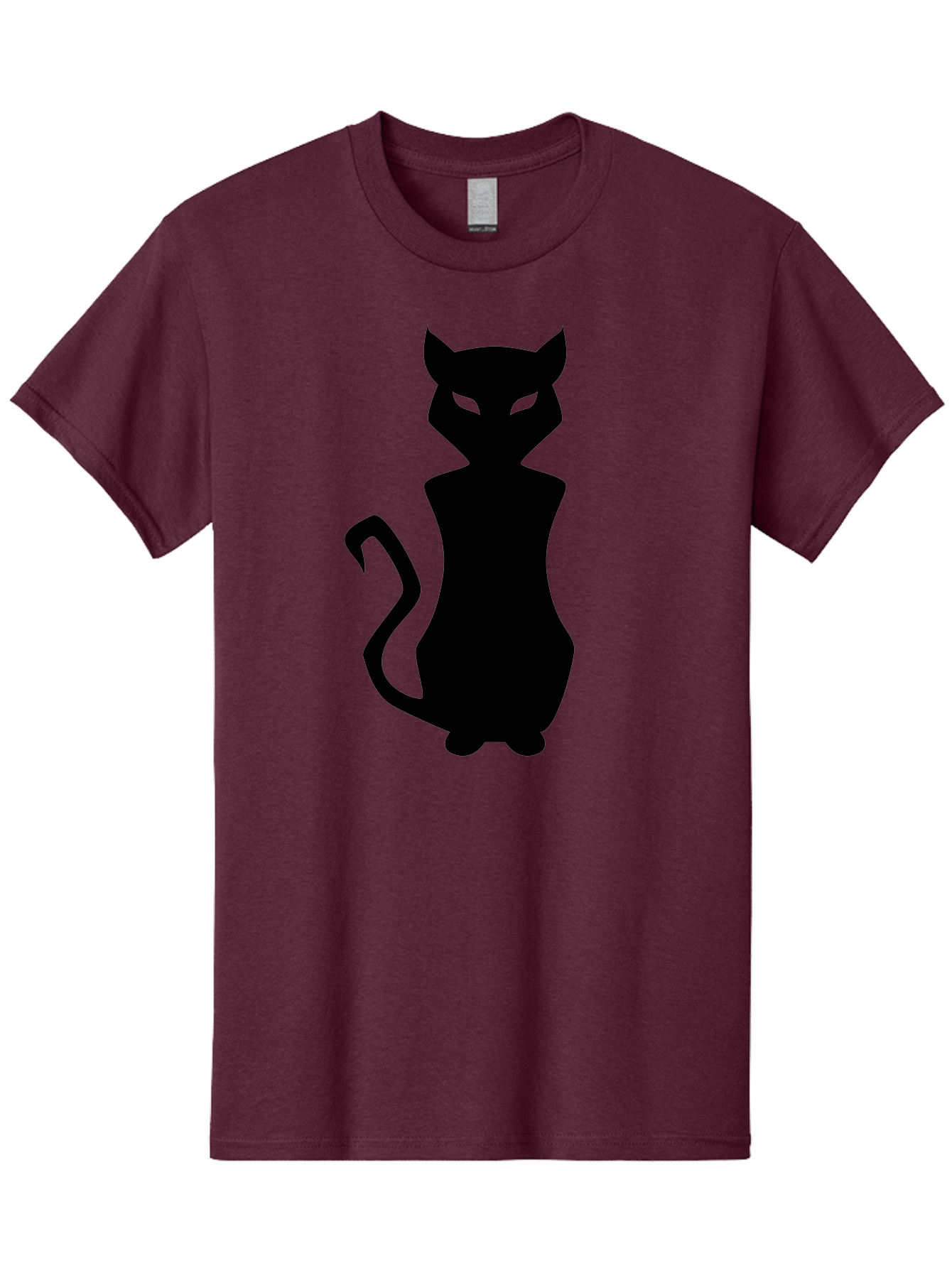 Cat-Silhouette Men'S Graphic Tee, 100% Cotton, Comfortable Casual Summer Wear, Machine Washable, Black Cat Silhouette, Glowy Eyes, Cat'S Paw On Face, Feline Figure, Mysterious Animal, Sleek Design, Glowing Green Eyes, Cat Shape Aab209 21