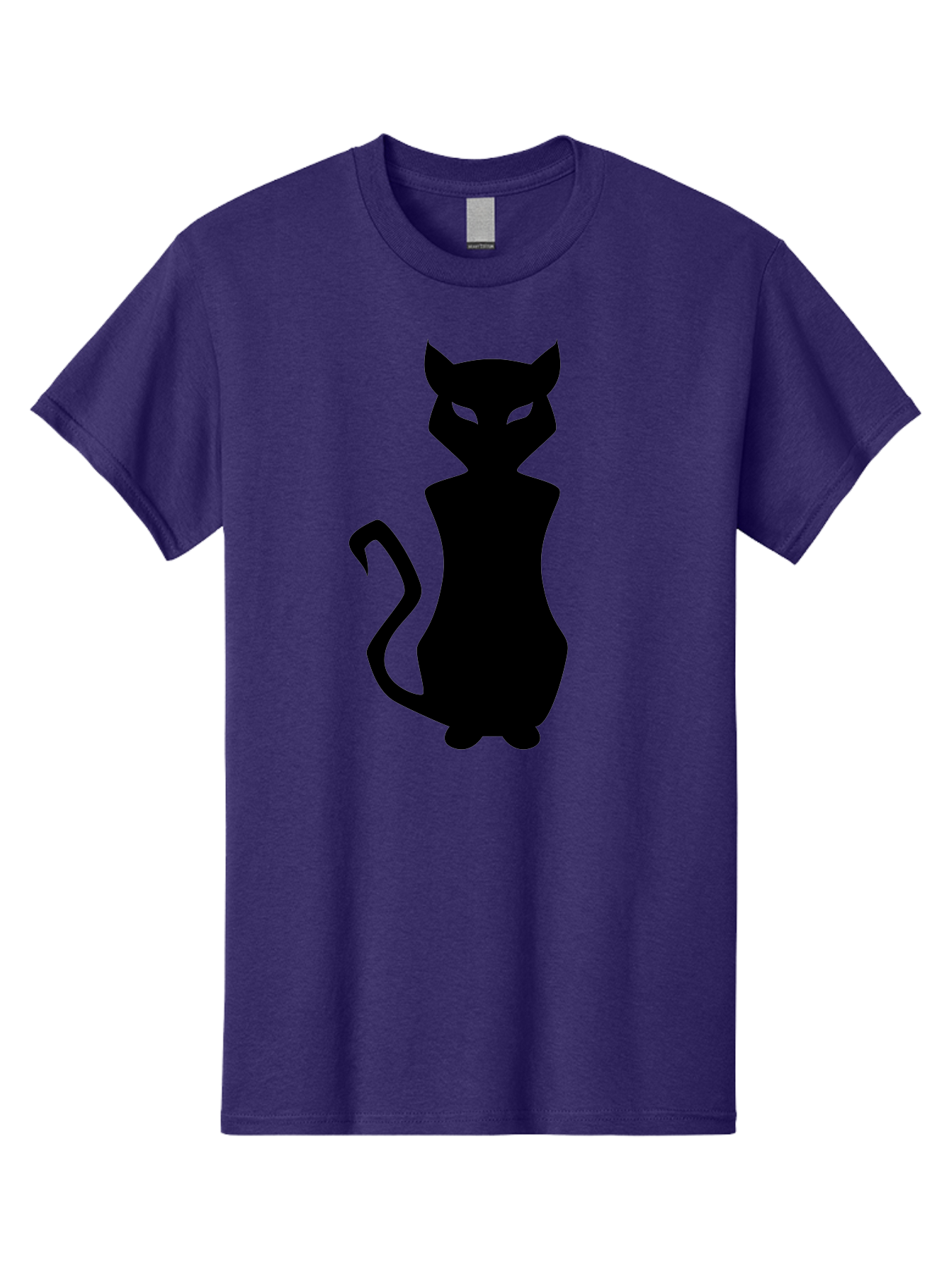 Cat-Silhouette Men'S Graphic Tee, 100% Cotton, Comfortable Casual Summer Wear, Machine Washable, Black Cat Silhouette, Glowy Eyes, Cat'S Paw On Face, Feline Figure, Mysterious Animal, Sleek Design, Glowing Green Eyes, Cat Shape Aab209 27