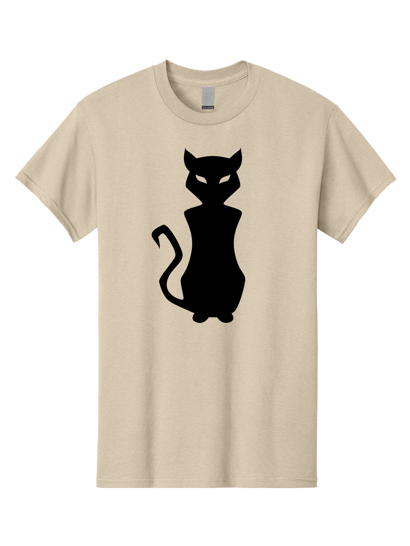 Cat-Silhouette Men'S Graphic Tee, 100% Cotton, Comfortable Casual Summer Wear, Machine Washable, Black Cat Silhouette, Glowy Eyes, Cat'S Paw On Face, Feline Figure, Mysterious Animal, Sleek Design, Glowing Green Eyes, Cat Shape Aab209 29