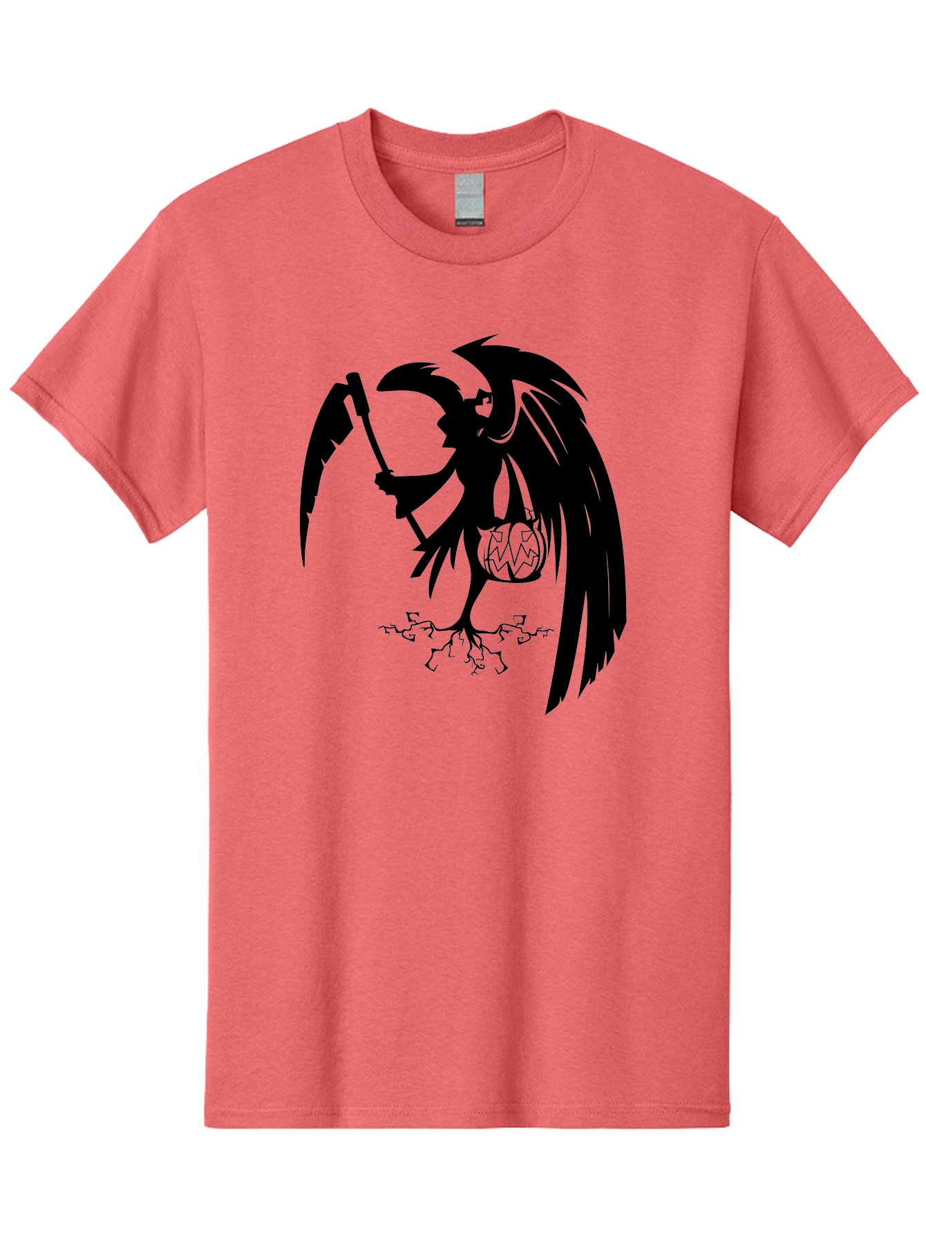 Crow-Grim-Reaper Men'S Graphic Tee, 100% Cotton, Comfortable Casual Summer Wear, Machine Washable, Bird With Scythe, Surreal Imagery, Abstract Art, Dark Symbolism, Mysterious Creature, Winged Figure, Eerie Atmosphere, Fantasy Illustration Aab210 19