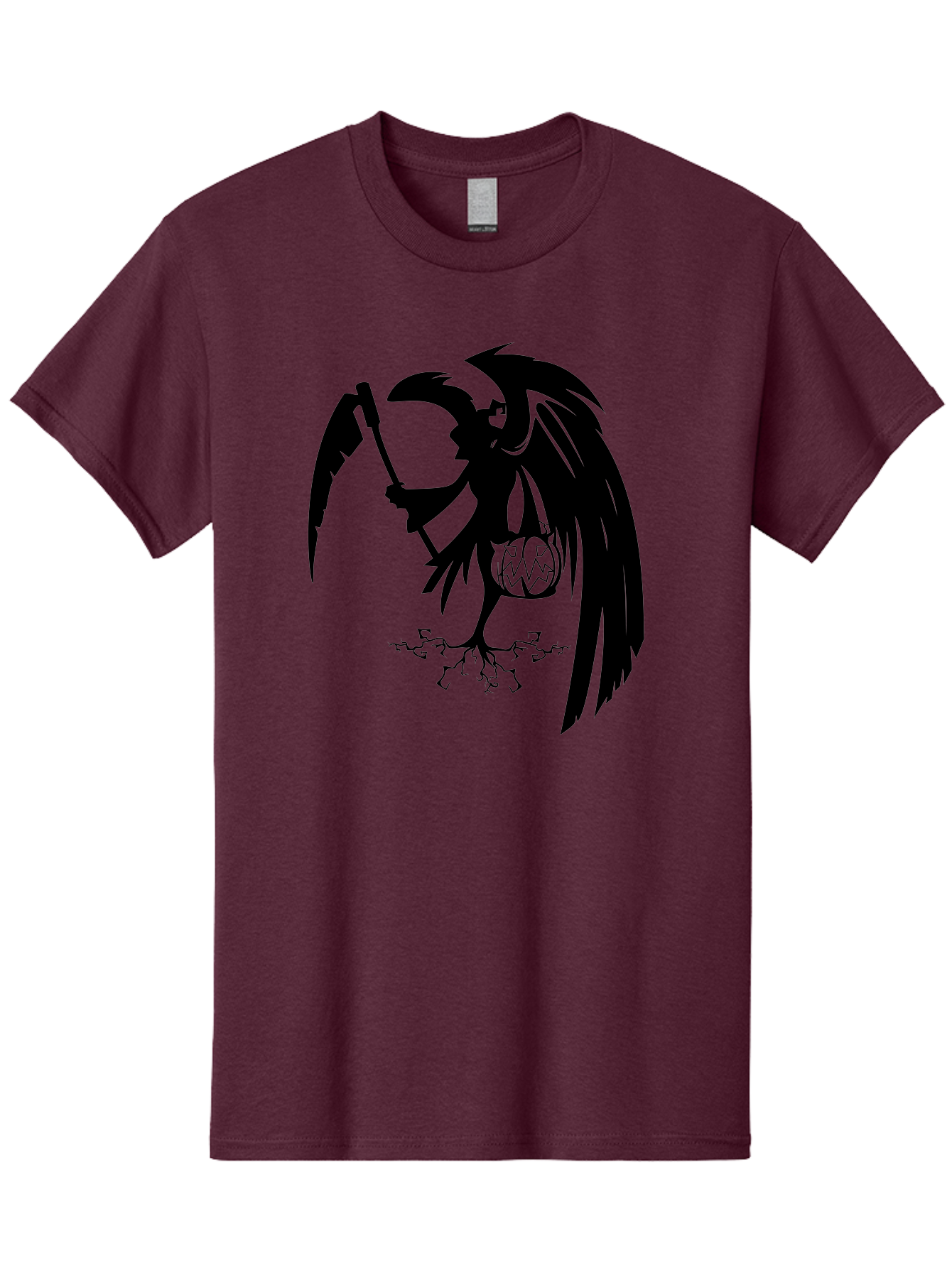 Crow-Grim-Reaper Men'S Graphic Tee, 100% Cotton, Comfortable Casual Summer Wear, Machine Washable, Bird With Scythe, Surreal Imagery, Abstract Art, Dark Symbolism, Mysterious Creature, Winged Figure, Eerie Atmosphere, Fantasy Illustration Aab210 7