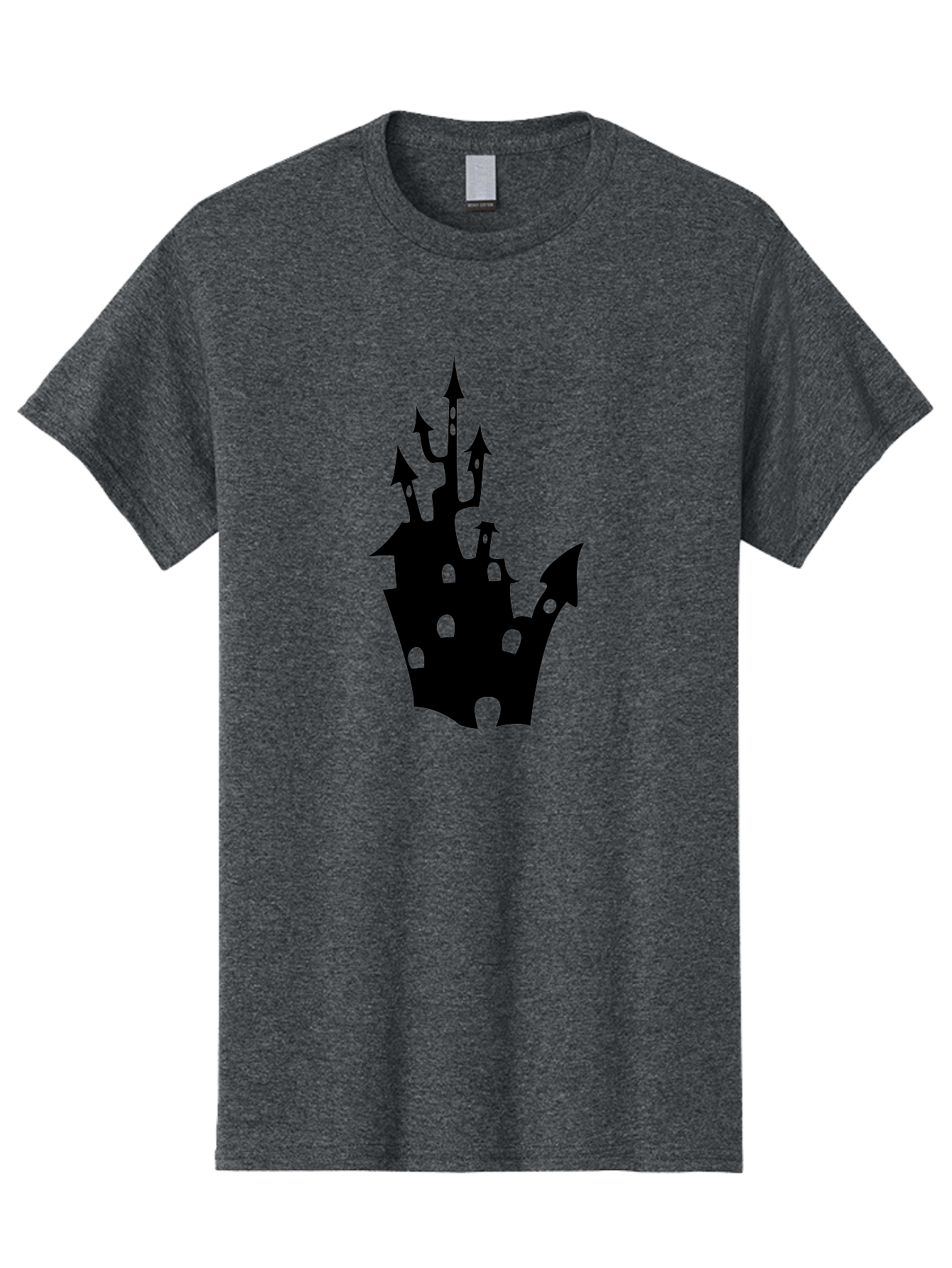 Crown-Castle Men'S Graphic Tee, 100% Cotton, Comfortable Casual Summer Wear, Machine Washable, Crown Shaped Castle, Medieval Architecture, Fantasy Design, Regal Crown, Mysterious Silhouette, Eerie Atmosphere, Dark Fantasy, Gothic Style Aab211 7