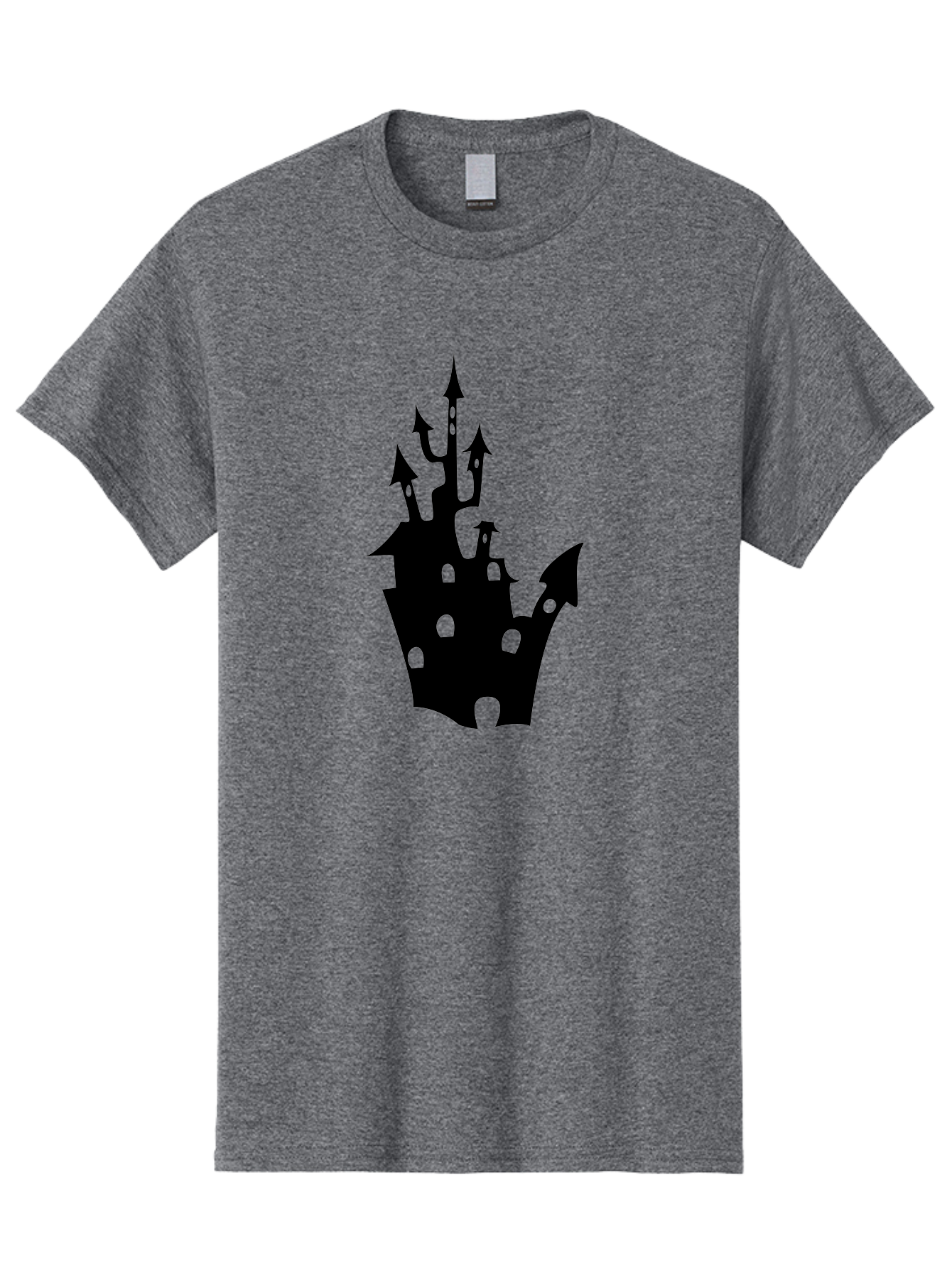 Crown-Castle Men'S Graphic Tee, 100% Cotton, Comfortable Casual Summer Wear, Machine Washable, Crown Shaped Castle, Medieval Architecture, Fantasy Design, Regal Crown, Mysterious Silhouette, Eerie Atmosphere, Dark Fantasy, Gothic Style Aab211 9