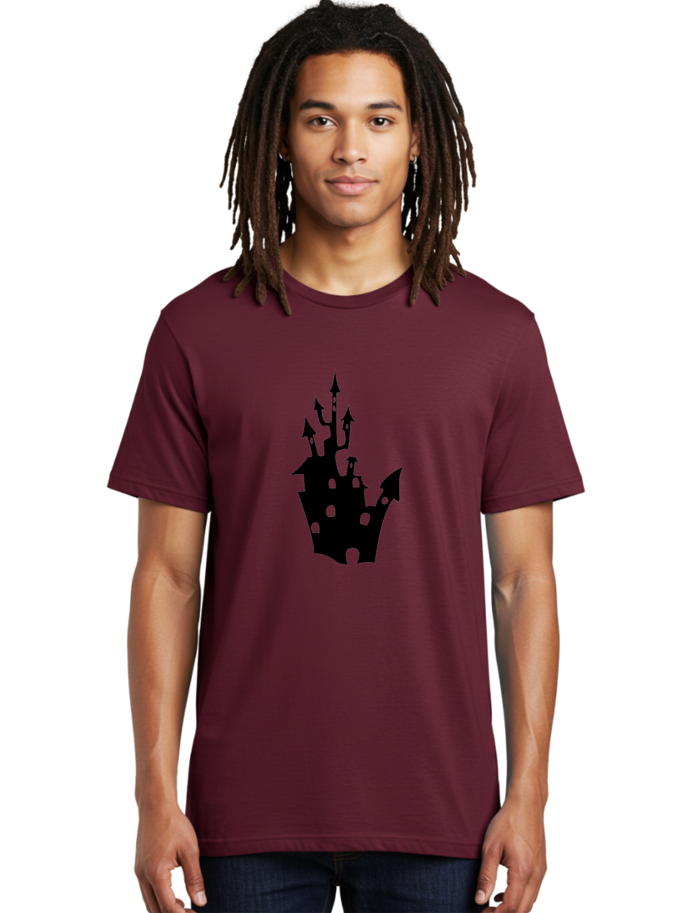Crown-Castle Men'S Graphic Tee, 100% Cotton, Comfortable Casual Summer Wear, Machine Washable, Crown Shaped Castle, Medieval Architecture, Fantasy Design, Regal Crown, Mysterious Silhouette, Eerie Atmosphere, Dark Fantasy, Gothic Style Aab211 14