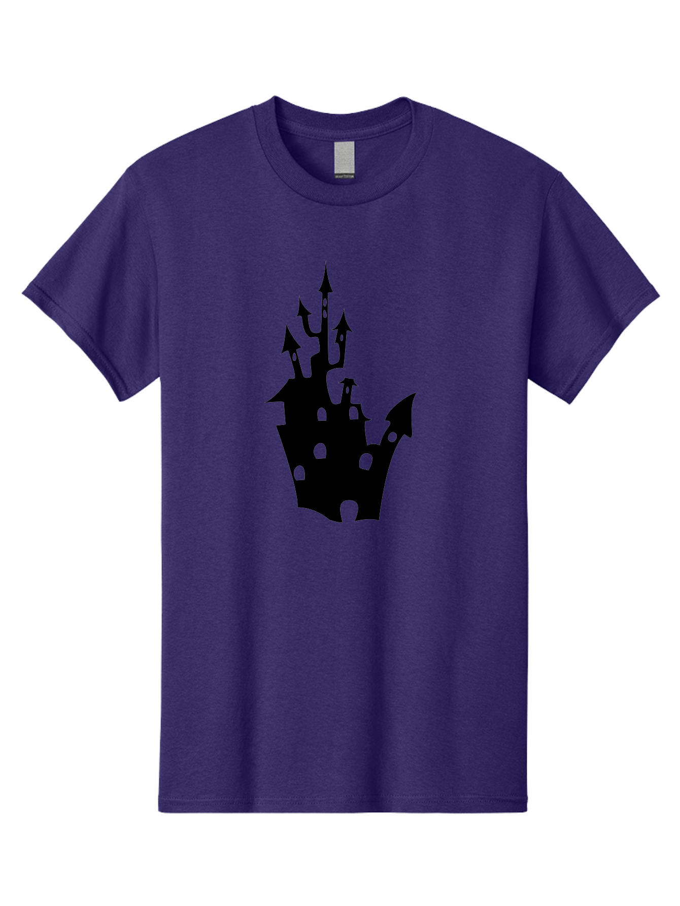 Crown-Castle Men'S Graphic Tee, 100% Cotton, Comfortable Casual Summer Wear, Machine Washable, Crown Shaped Castle, Medieval Architecture, Fantasy Design, Regal Crown, Mysterious Silhouette, Eerie Atmosphere, Dark Fantasy, Gothic Style Aab211 21
