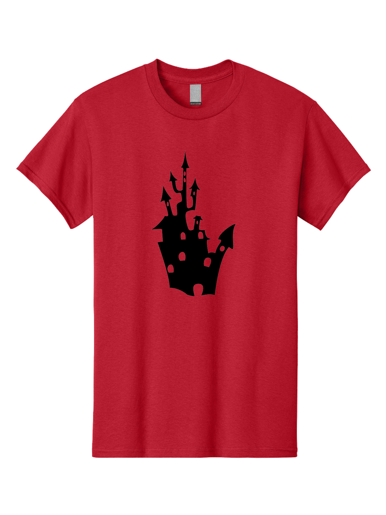 Crown-Castle Men'S Graphic Tee, 100% Cotton, Comfortable Casual Summer Wear, Machine Washable, Crown Shaped Castle, Medieval Architecture, Fantasy Design, Regal Crown, Mysterious Silhouette, Eerie Atmosphere, Dark Fantasy, Gothic Style Aab211 23