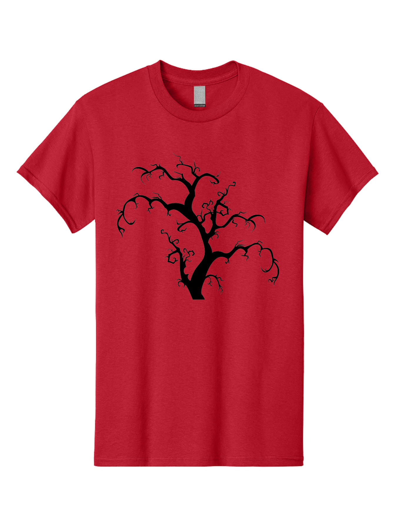Dead-Tree-Silhouette Men'S Graphic Tee, 100% Cotton, Comfortable Casual Summer Wear, Machine Washable, Dead Tree Silhouette, Barren Branches, Spooky Atmosphere, Gothic Art, Mysterious, Haunting, Twisted, Eerie Aab213 23