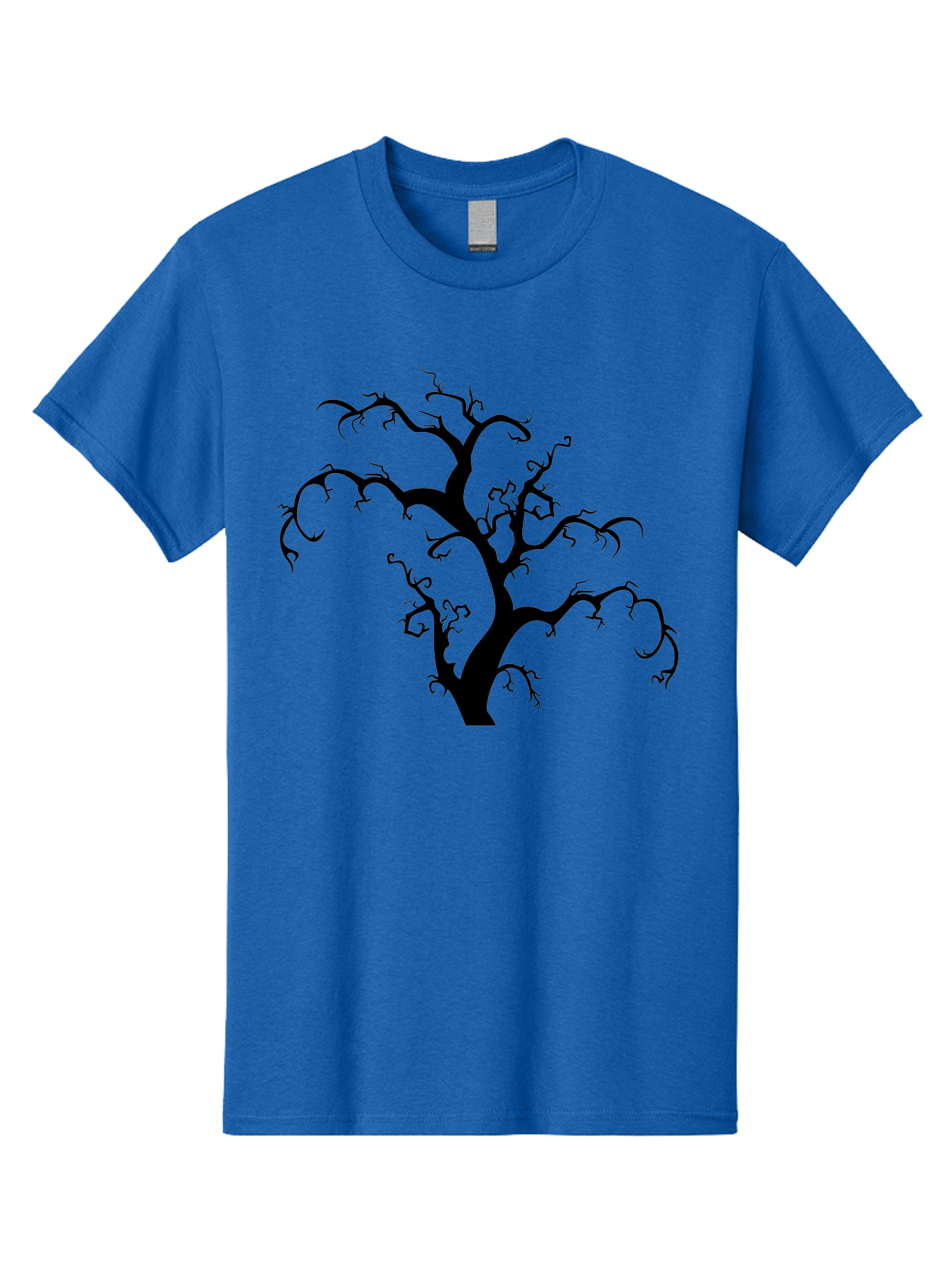 Dead-Tree-Silhouette Men'S Graphic Tee, 100% Cotton, Comfortable Casual Summer Wear, Machine Washable, Dead Tree Silhouette, Barren Branches, Spooky Atmosphere, Gothic Art, Mysterious, Haunting, Twisted, Eerie Aab213 25
