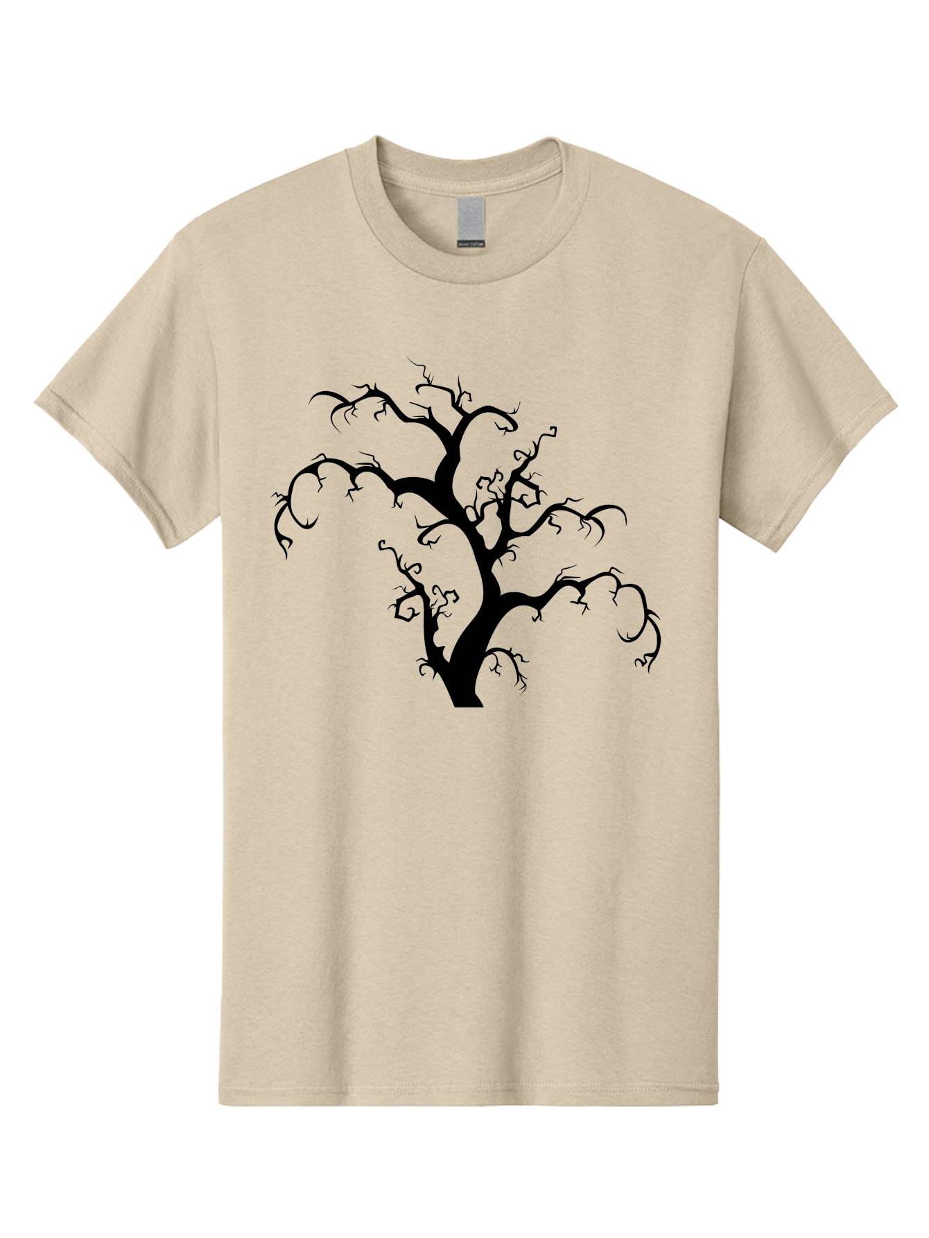 Dead-Tree-Silhouette Men'S Graphic Tee, 100% Cotton, Comfortable Casual Summer Wear, Machine Washable, Dead Tree Silhouette, Barren Branches, Spooky Atmosphere, Gothic Art, Mysterious, Haunting, Twisted, Eerie Aab213 27