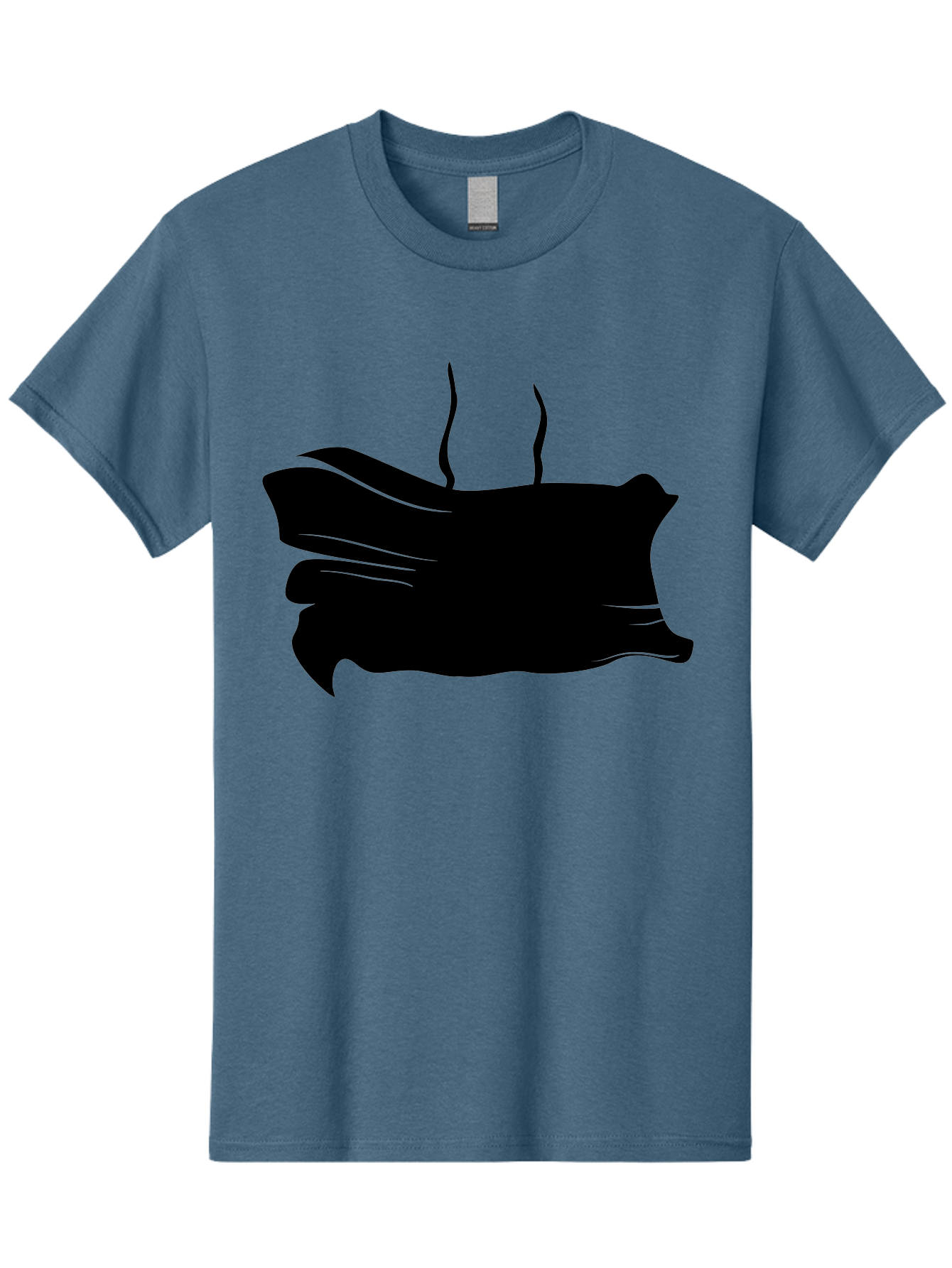 Fish-Silhouette Men'S Graphic Tee, 100% Cotton, Comfortable Casual Summer Wear, Machine Washable, Black Smear, Abstract Art, Brush Stroke, Artistic Expression, Creative Design, Modern Art, Hand Drawn, Digital Art Aab215 11