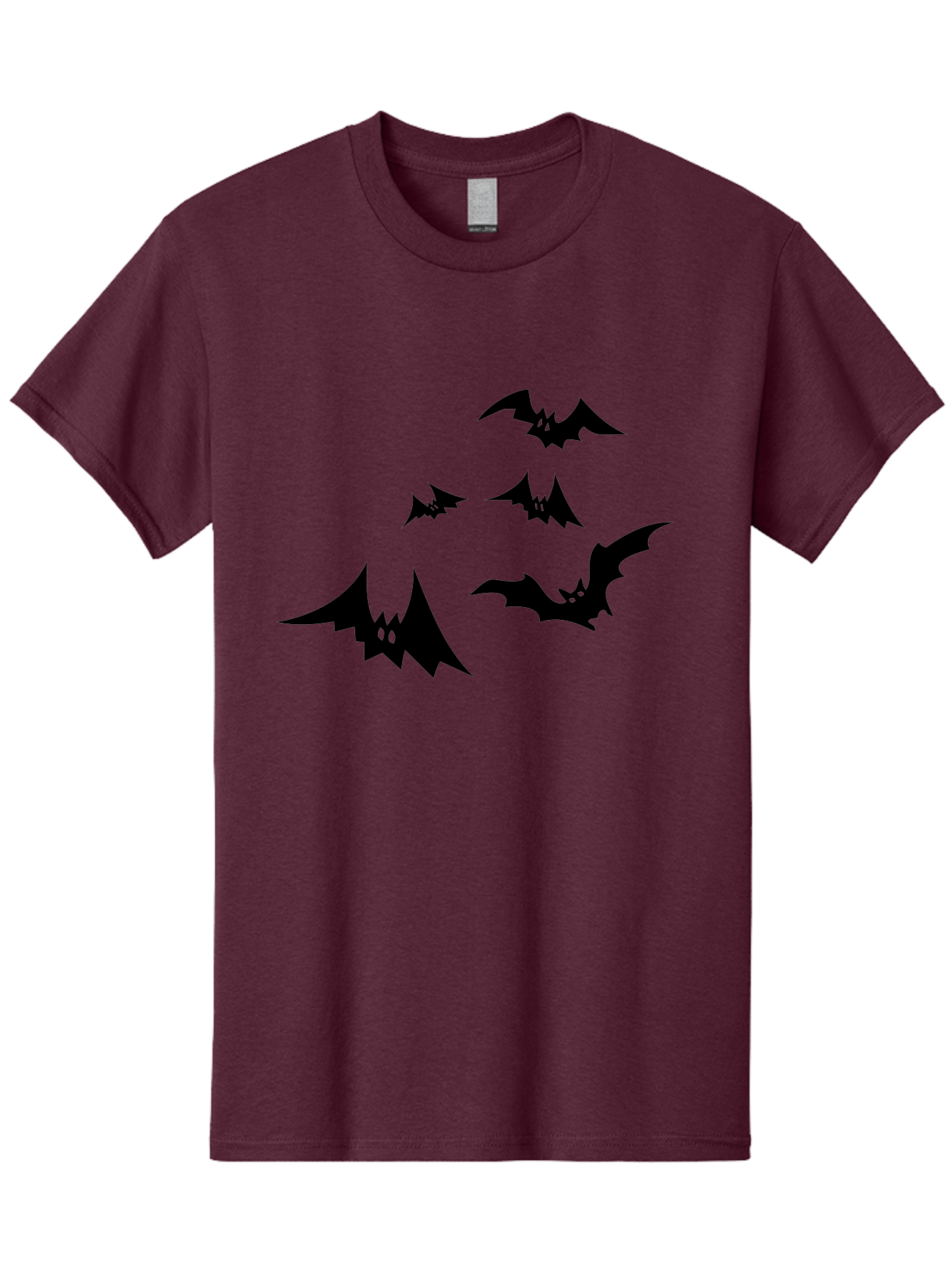 Flying-Bats Men'S Graphic Tee, 100% Cotton, Comfortable Casual Summer Wear, Machine Washable, Black Bats, Flying Bats, Halloween Symbols, Spooky Creatures, Gothic Decorations, Eerie Silhouettes, Dark Magic, Halloween Decorations Aab216 13