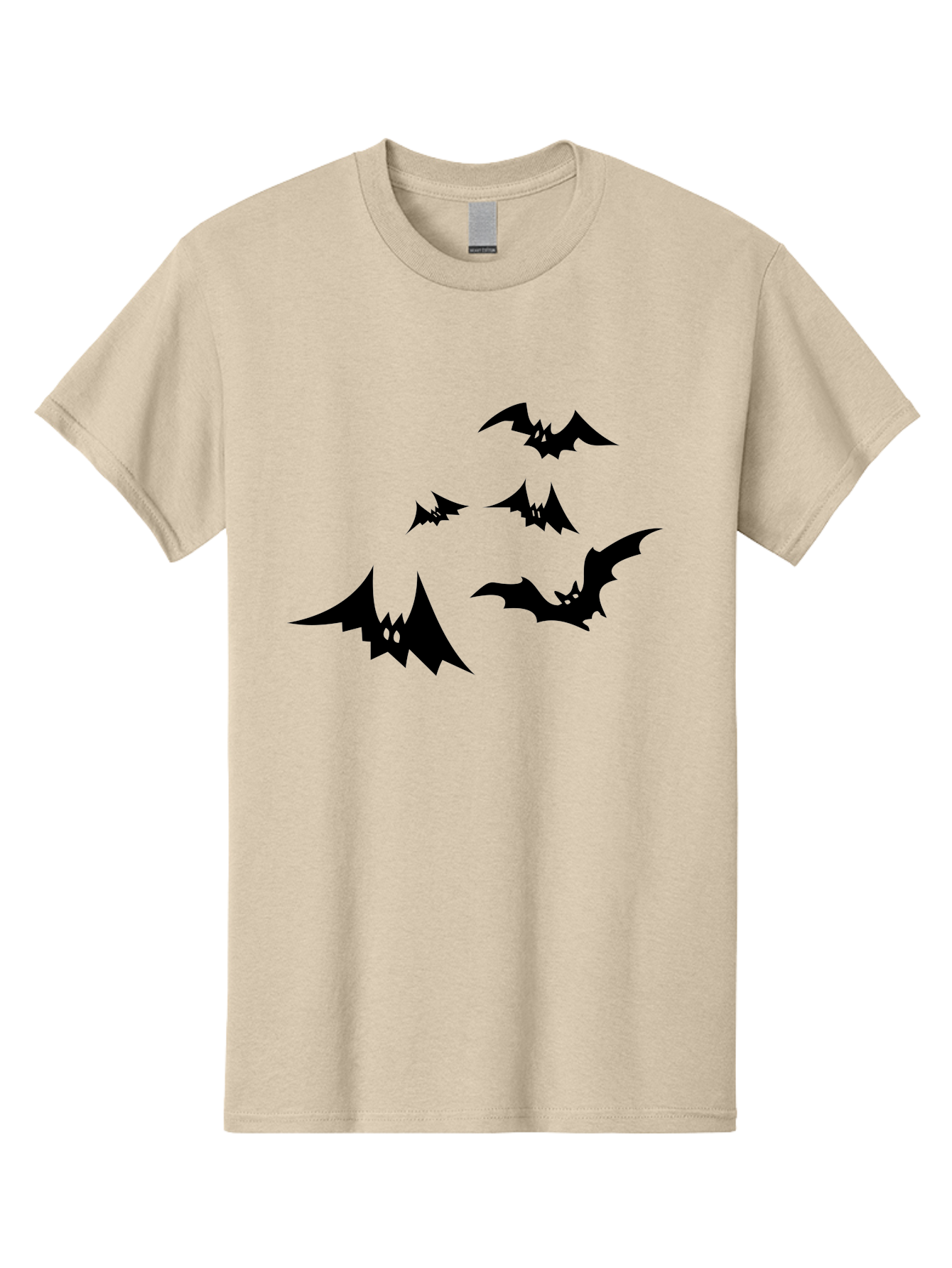 Flying-Bats Men'S Graphic Tee, 100% Cotton, Comfortable Casual Summer Wear, Machine Washable, Black Bats, Flying Bats, Halloween Symbols, Spooky Creatures, Gothic Decorations, Eerie Silhouettes, Dark Magic, Halloween Decorations Aab216 27