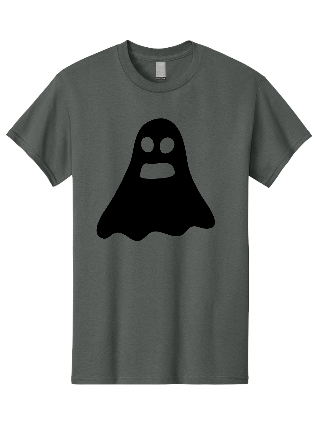 Ghost Men'S Graphic Tee, 100% Cotton, Comfortable Casual Summer Wear, Machine Washable, Ghost Character, Cartoon Style, Spooky Atmosphere, Simple Design, Bold Silhouette, Creepy Face, Halloween Theme, Paranormal Activity Aab218 3