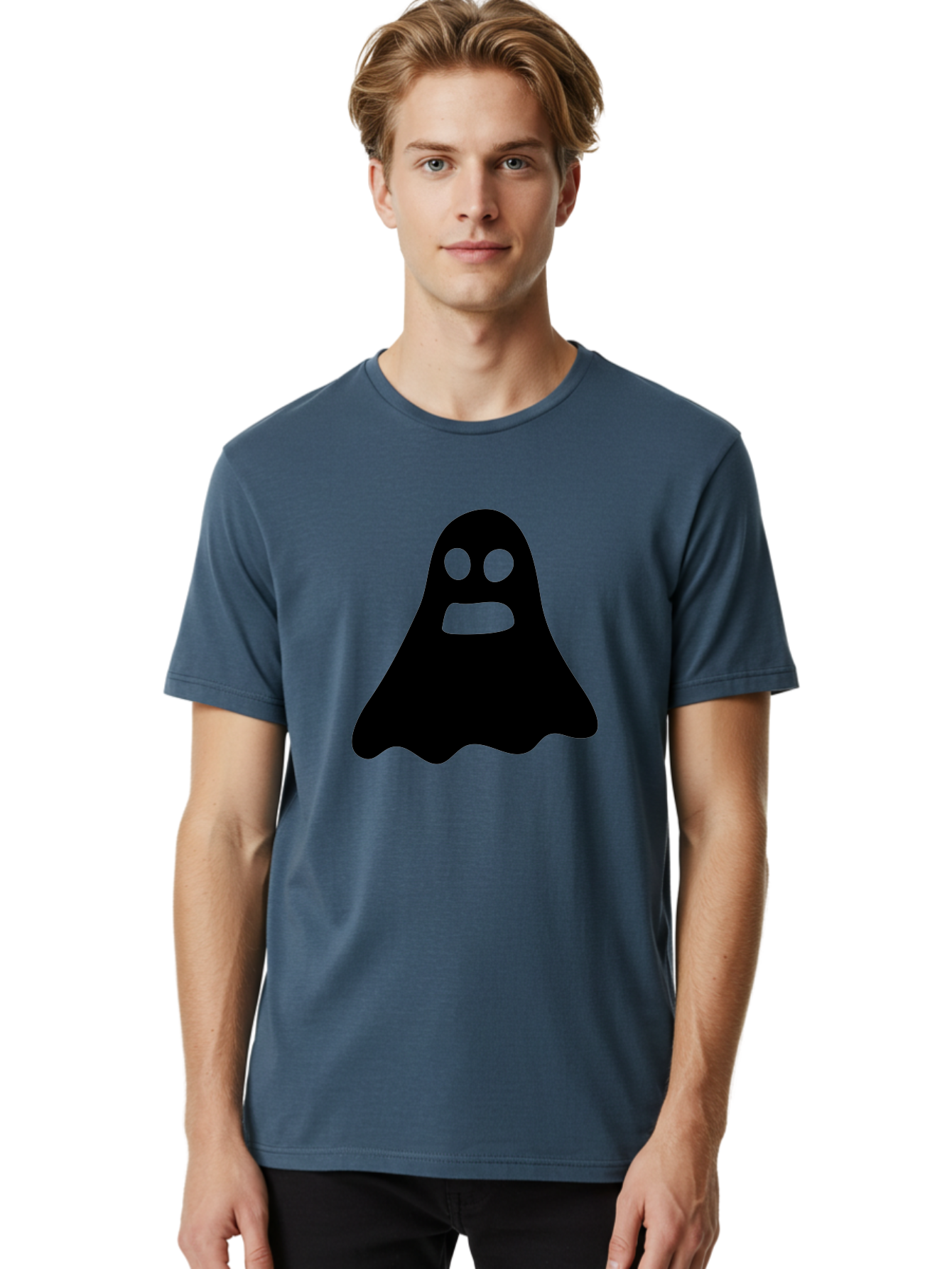 Ghost Men'S Graphic Tee, 100% Cotton, Comfortable Casual Summer Wear, Machine Washable, Ghost Character, Cartoon Style, Spooky Atmosphere, Simple Design, Bold Silhouette, Creepy Face, Halloween Theme, Paranormal Activity Aab218 12