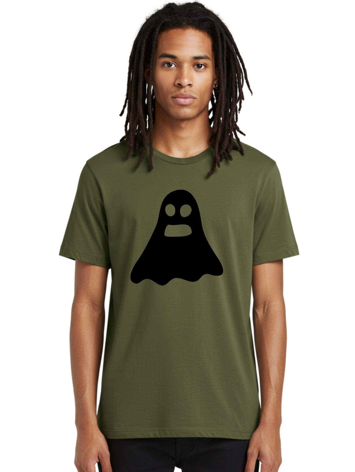 Ghost Men'S Graphic Tee, 100% Cotton, Comfortable Casual Summer Wear, Machine Washable, Ghost Character, Cartoon Style, Spooky Atmosphere, Simple Design, Bold Silhouette, Creepy Face, Halloween Theme, Paranormal Activity Aab218 16