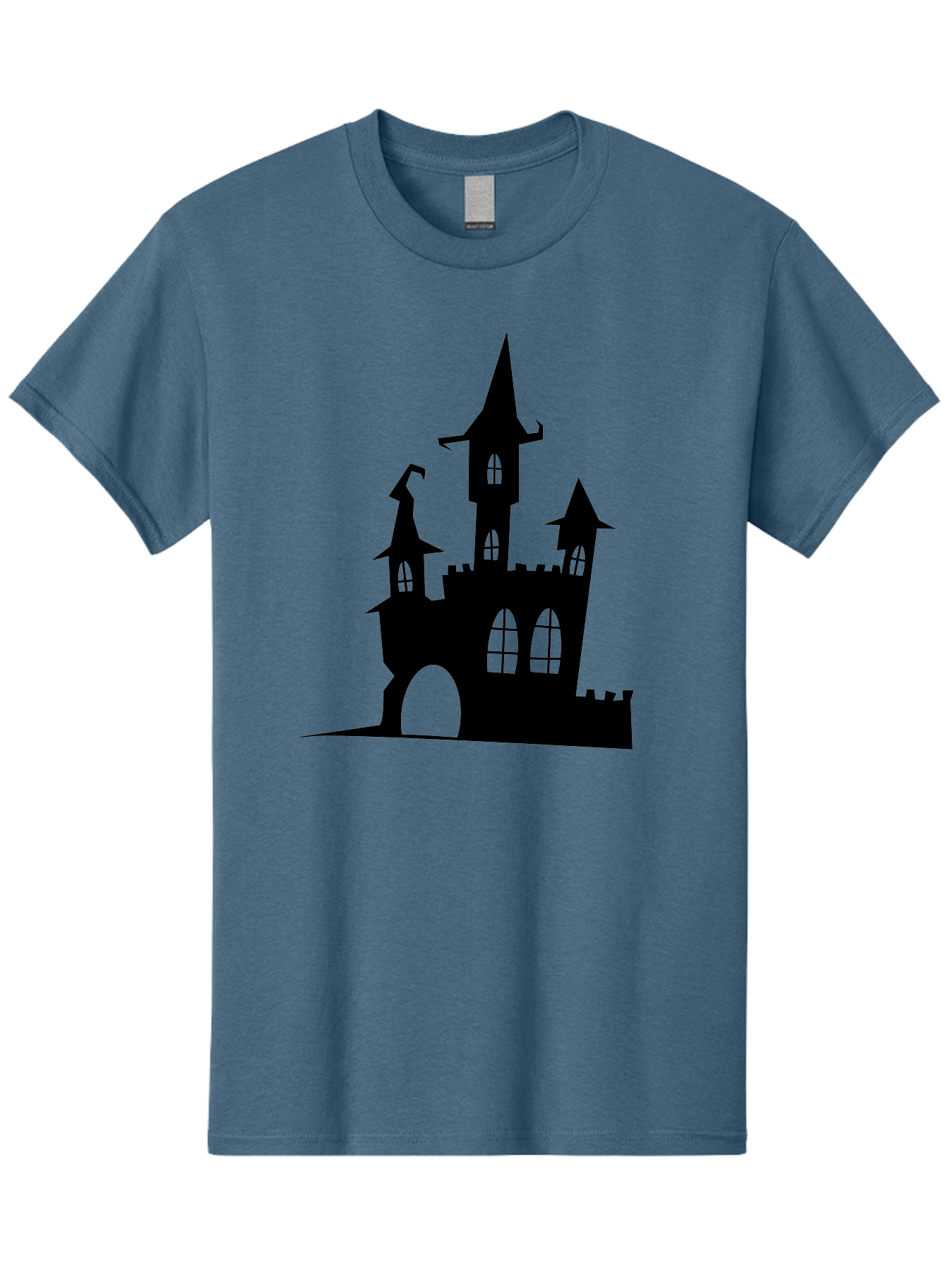 Haunted-Castle Men'S Graphic Tee, 100% Cotton, Comfortable Casual Summer Wear, Machine Washable, Haunted Castle, Spooky Atmosphere, Gothic Architecture, Mysterious Vibe, Fantasy World, Dark Magic, Witch'S Lair, Haunted Mansion, Eerie Feeling Aab222 11