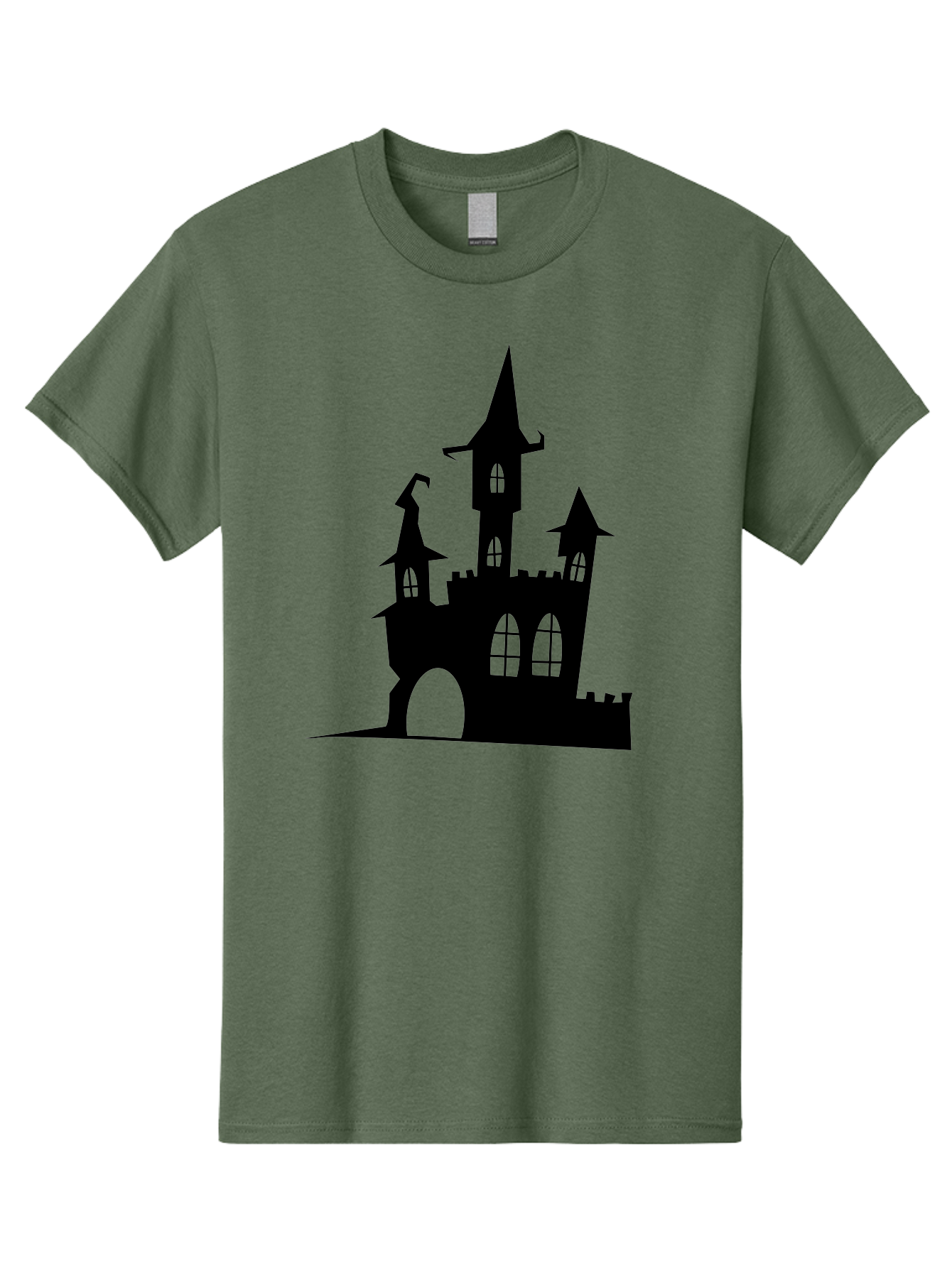 Haunted-Castle Men'S Graphic Tee, 100% Cotton, Comfortable Casual Summer Wear, Machine Washable, Haunted Castle, Spooky Atmosphere, Gothic Architecture, Mysterious Vibe, Fantasy World, Dark Magic, Witch'S Lair, Haunted Mansion, Eerie Feeling Aab222 15