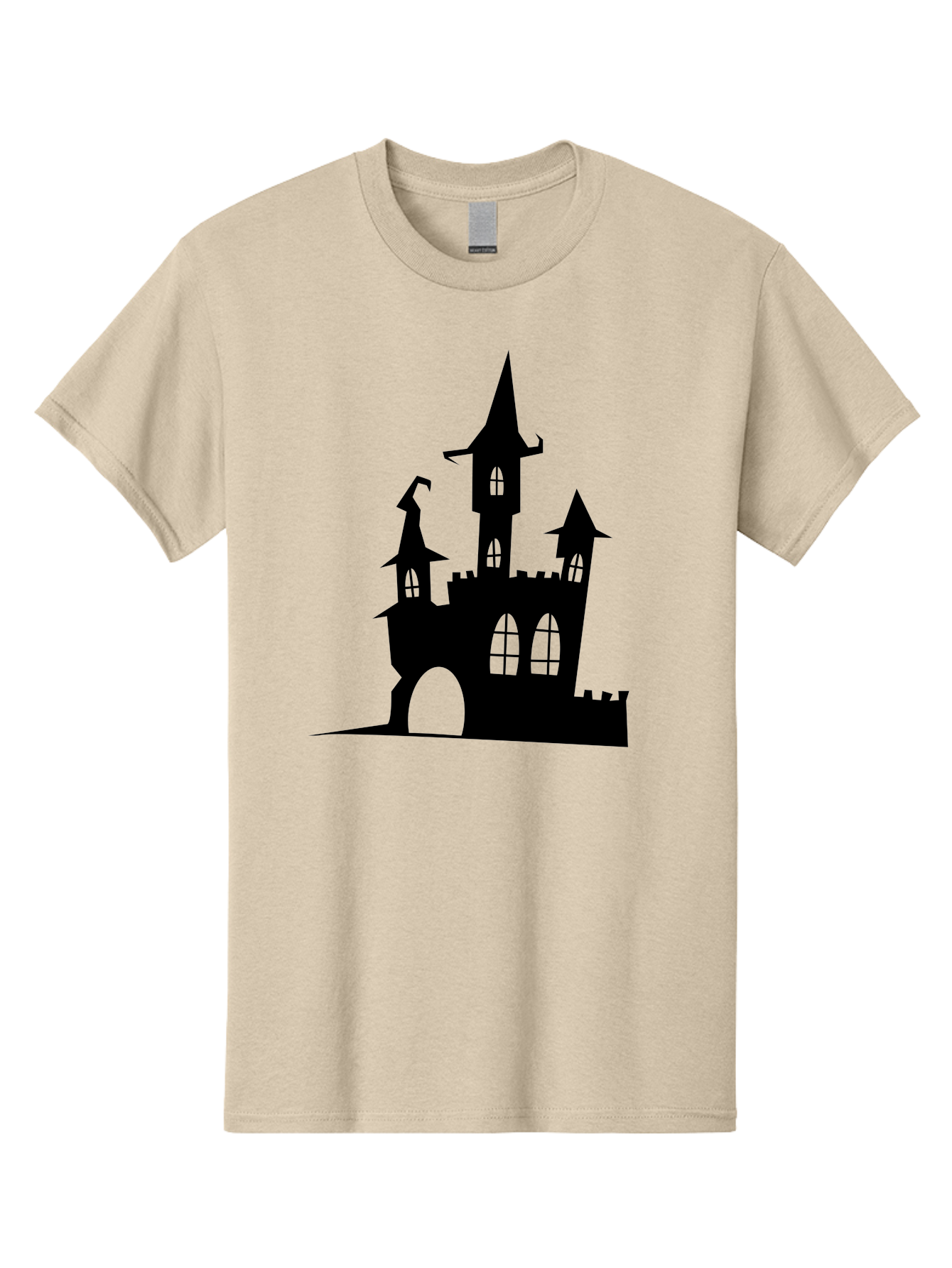 Haunted-Castle Men'S Graphic Tee, 100% Cotton, Comfortable Casual Summer Wear, Machine Washable, Haunted Castle, Spooky Atmosphere, Gothic Architecture, Mysterious Vibe, Fantasy World, Dark Magic, Witch'S Lair, Haunted Mansion, Eerie Feeling Aab222 27