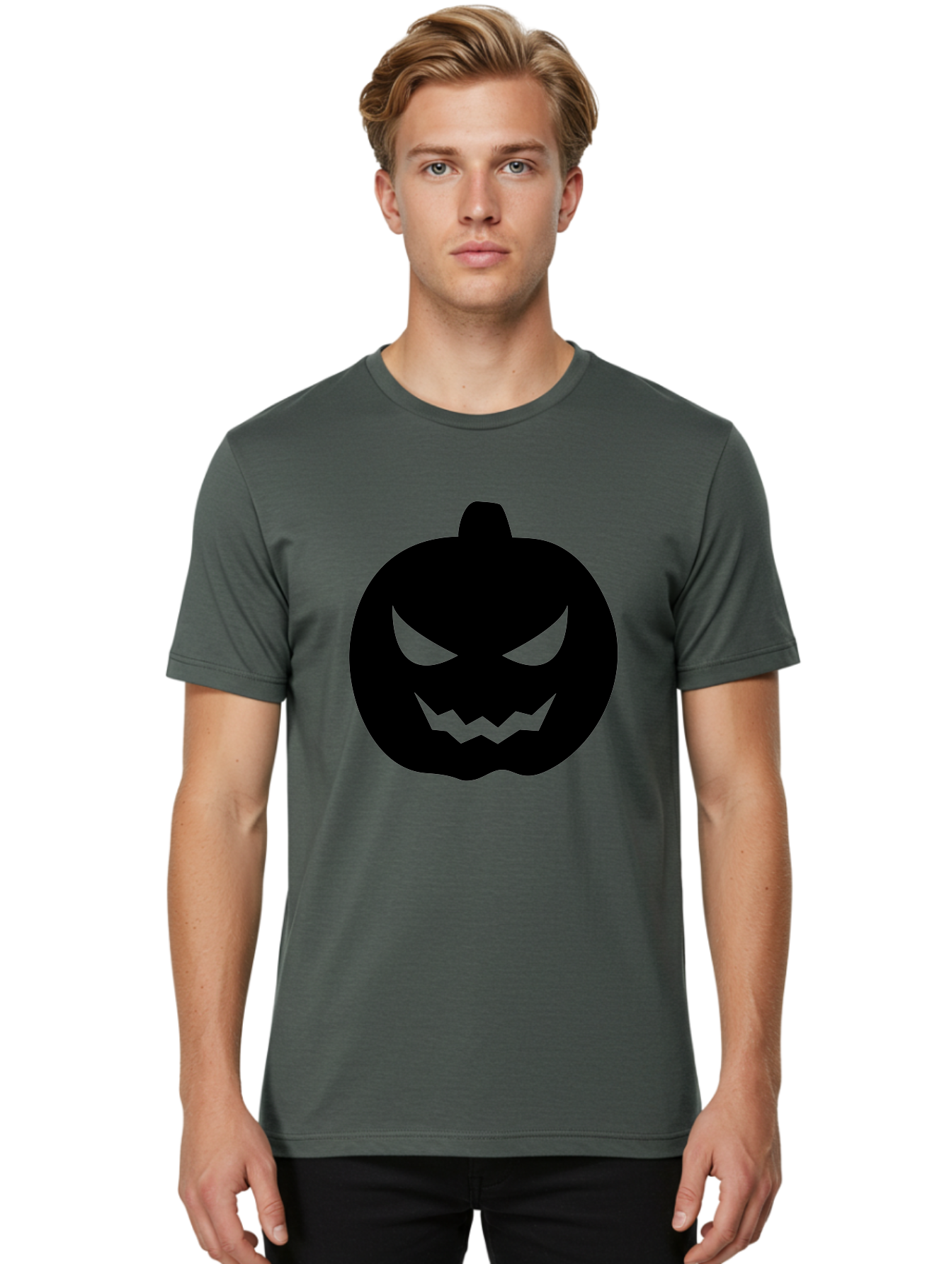 Jack-O-Lantern Men'S Graphic Tee, 100% Cotton, Comfortable Casual Summer Wear, Machine Washable, Halloween Pumpkin, Jack O Lantern, Spooky Face, Glowing Eyes, Menacing Grin, Autumn Decor, Fall Festival, Holiday Symbol, Scary Pumpkin, Aab230 4