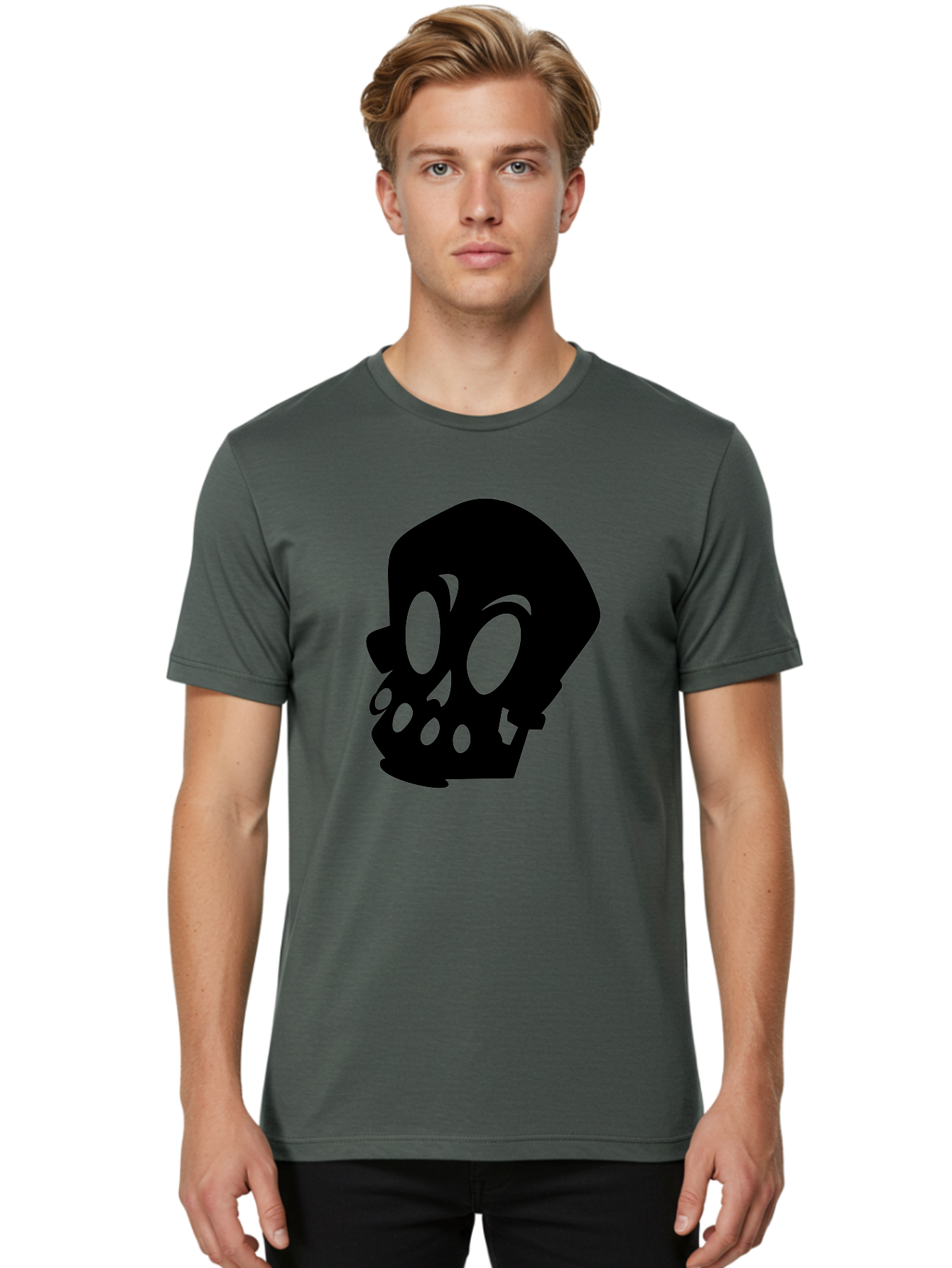 Skull Men'S Graphic Tee, 100% Cotton, Comfortable Casual Summer Wear, Machine Washable, Human Skull, Death Symbol, Gothic Icon, Spooky Emblem, Dark Imagery, Skull Illustration, Goth Culture, Halloween Symbol, Skull Art Aab233 22