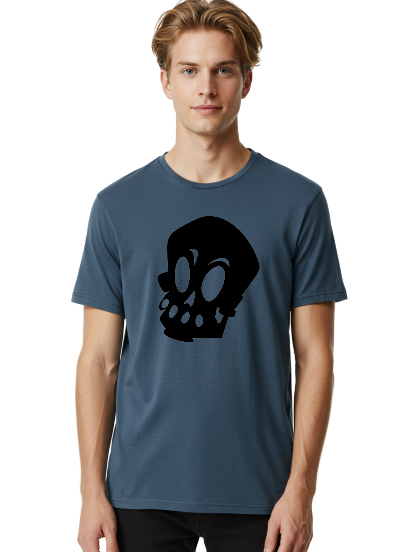 Skull Men'S Graphic Tee, 100% Cotton, Comfortable Casual Summer Wear, Machine Washable, Human Skull, Death Symbol, Gothic Icon, Spooky Emblem, Dark Imagery, Skull Illustration, Goth Culture, Halloween Symbol, Skull Art Aab233 18
