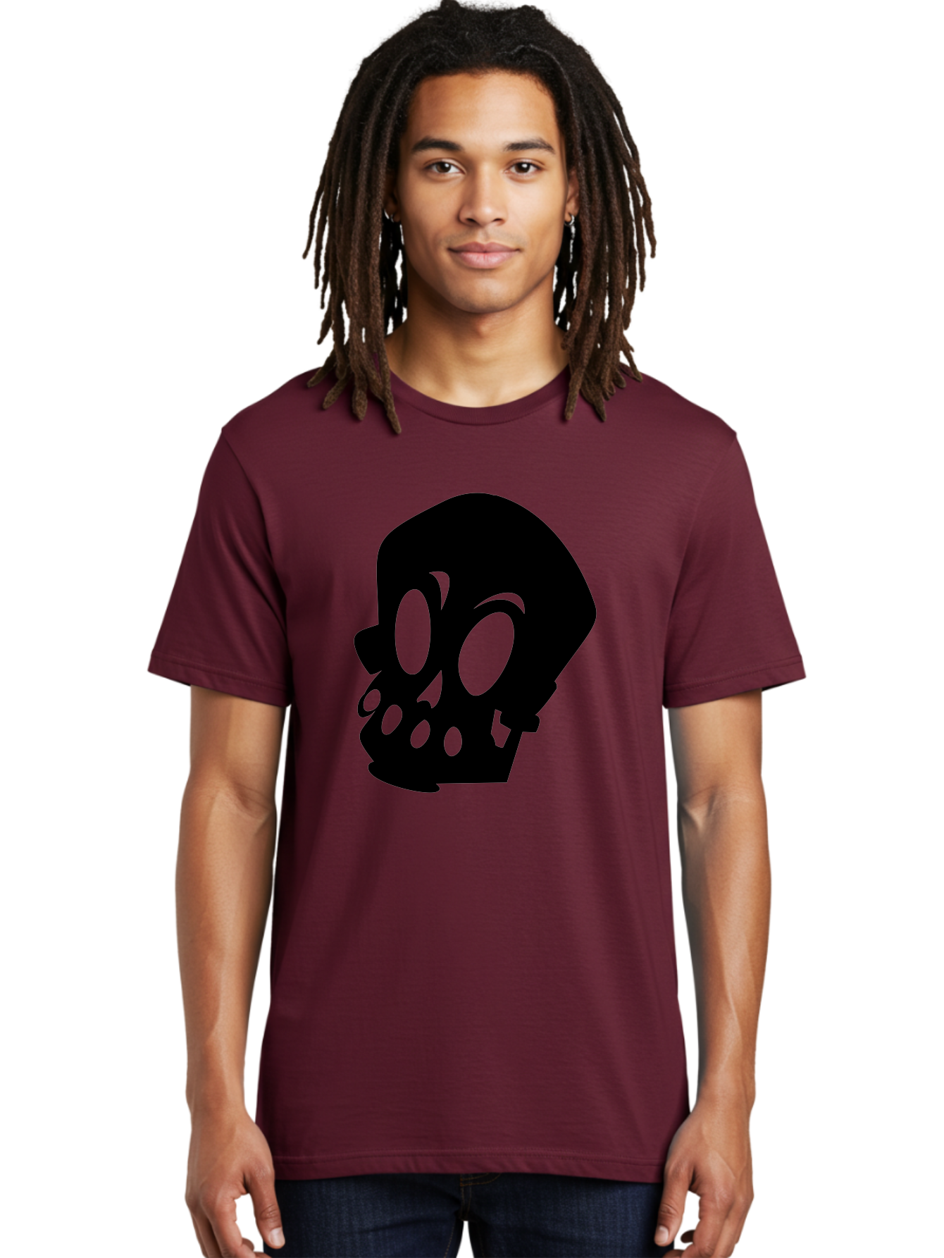 Skull Men'S Graphic Tee, 100% Cotton, Comfortable Casual Summer Wear, Machine Washable, Human Skull, Death Symbol, Gothic Icon, Spooky Emblem, Dark Imagery, Skull Illustration, Goth Culture, Halloween Symbol, Skull Art Aab233 2