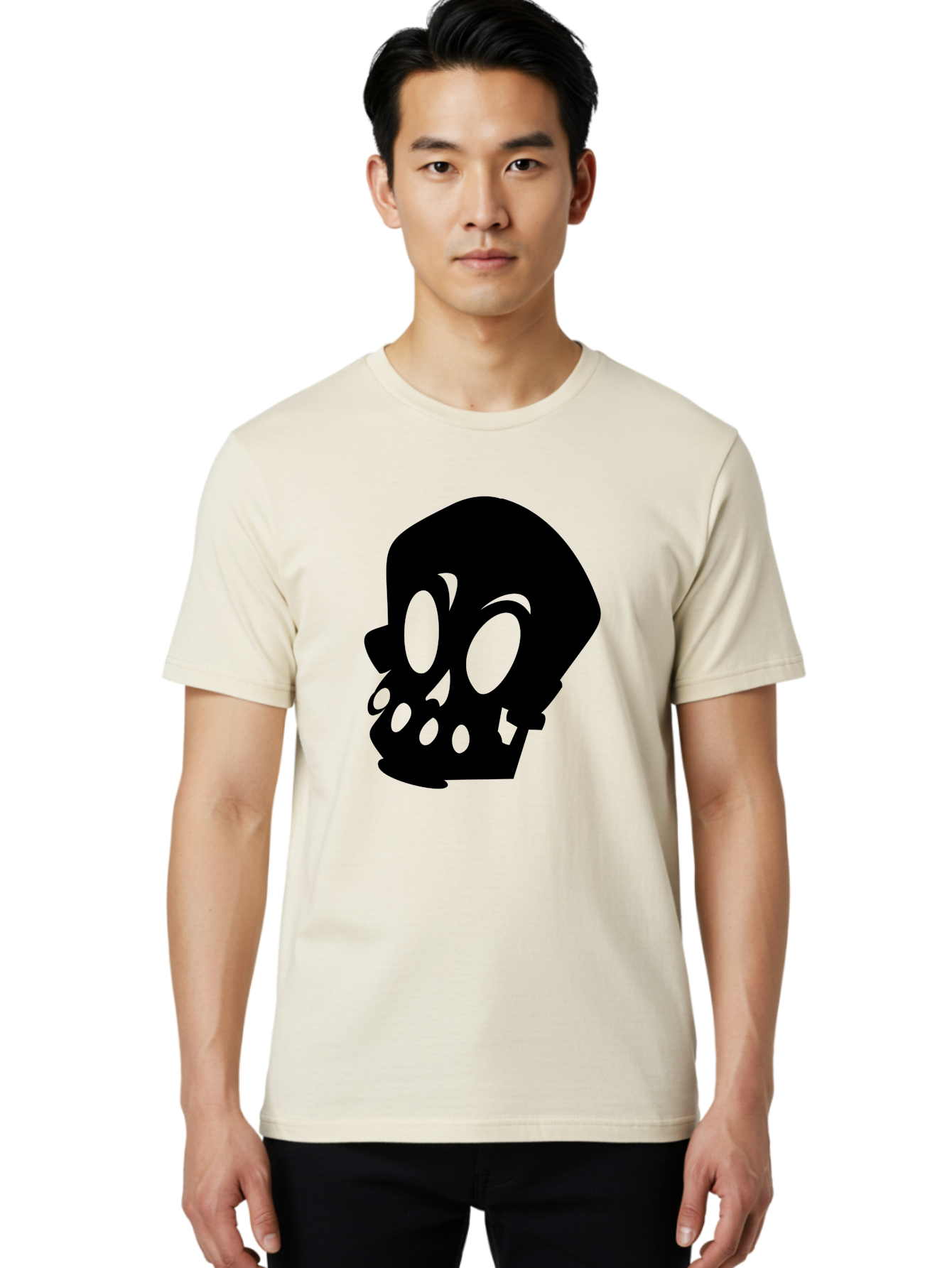 Skull Men'S Graphic Tee, 100% Cotton, Comfortable Casual Summer Wear, Machine Washable, Human Skull, Death Symbol, Gothic Icon, Spooky Emblem, Dark Imagery, Skull Illustration, Goth Culture, Halloween Symbol, Skull Art Aab233 26